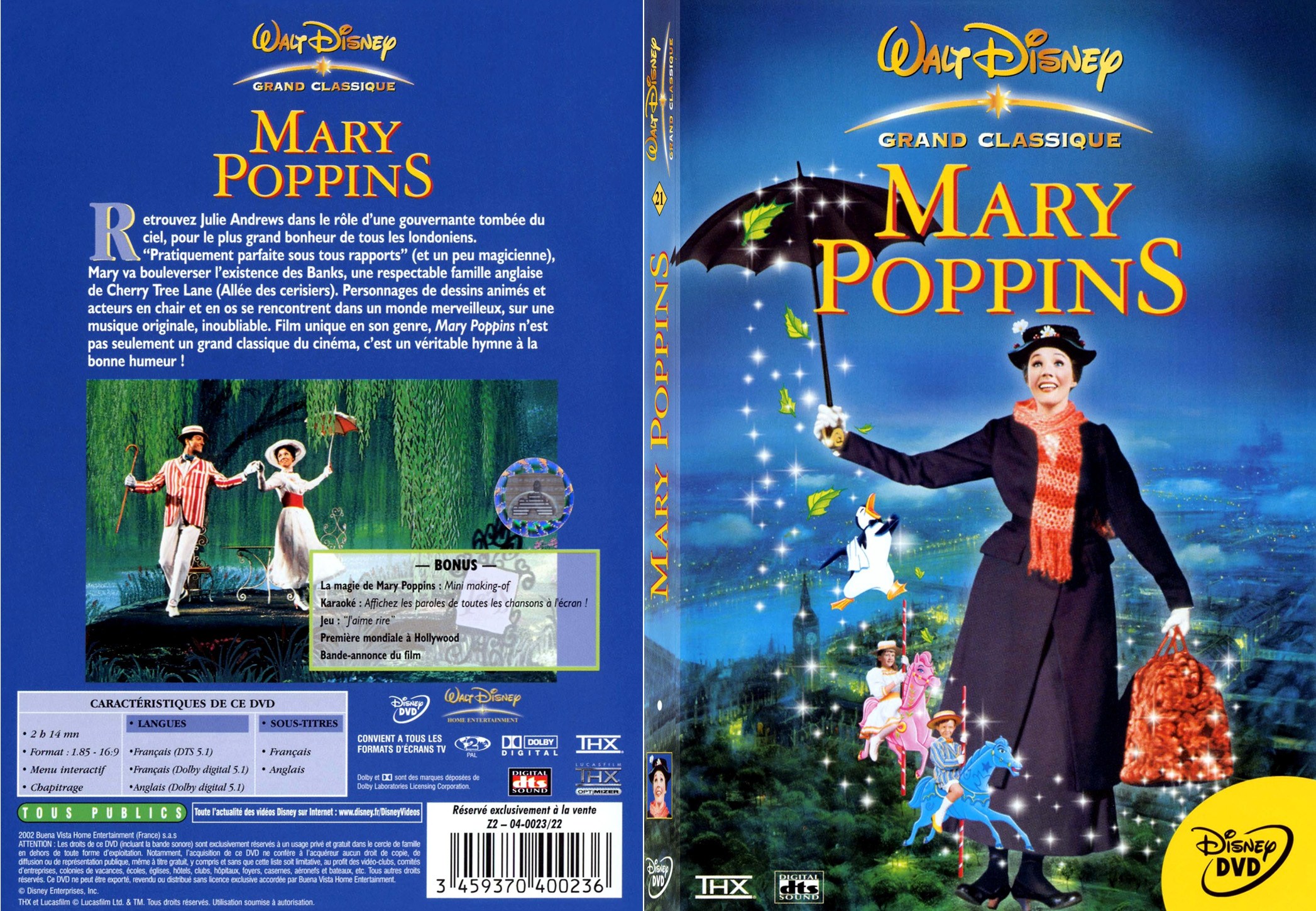 Jaquette DVD Mary Poppins - SLIM