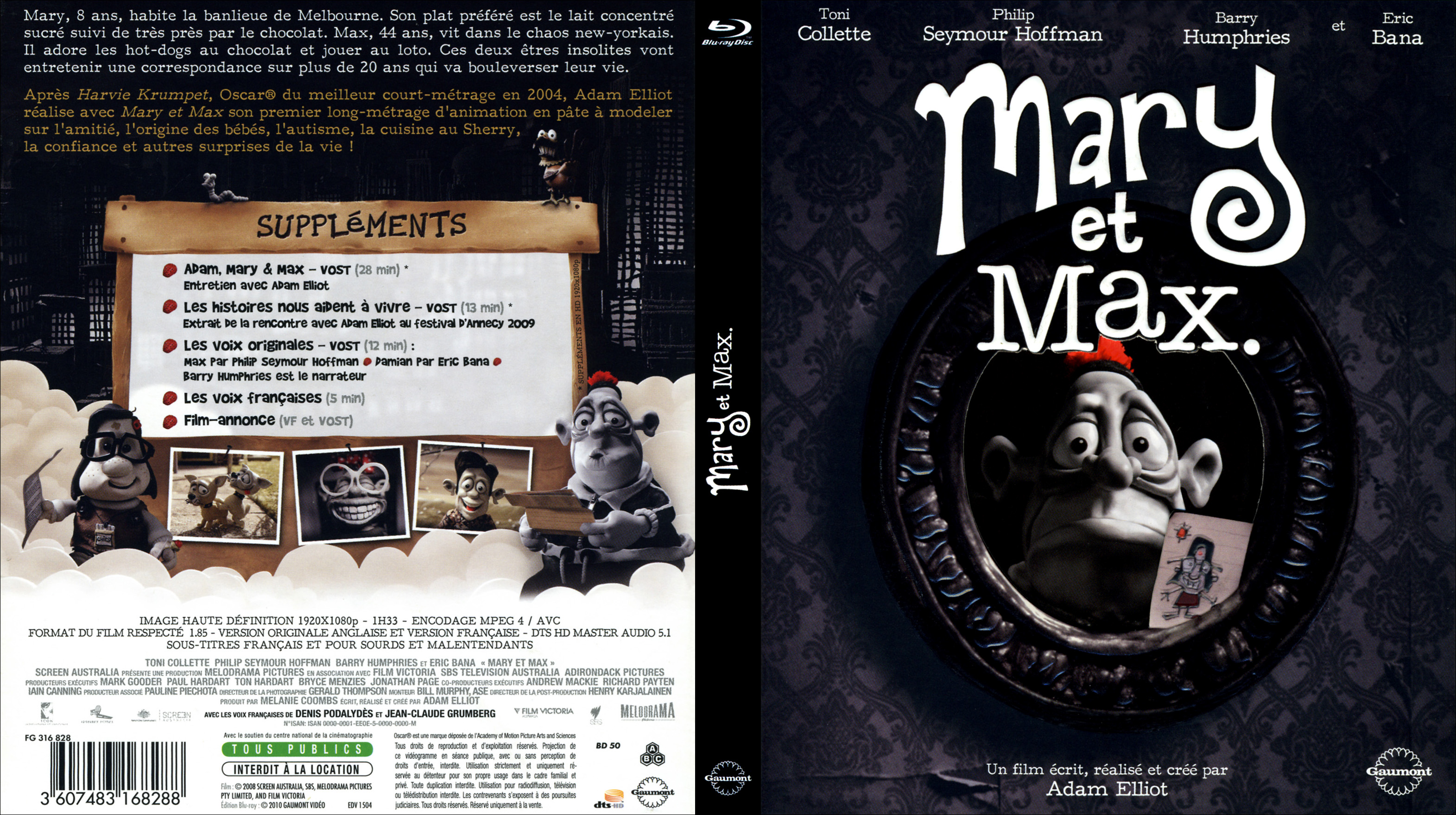 Jaquette DVD Mary et Max (BLU-RAY)