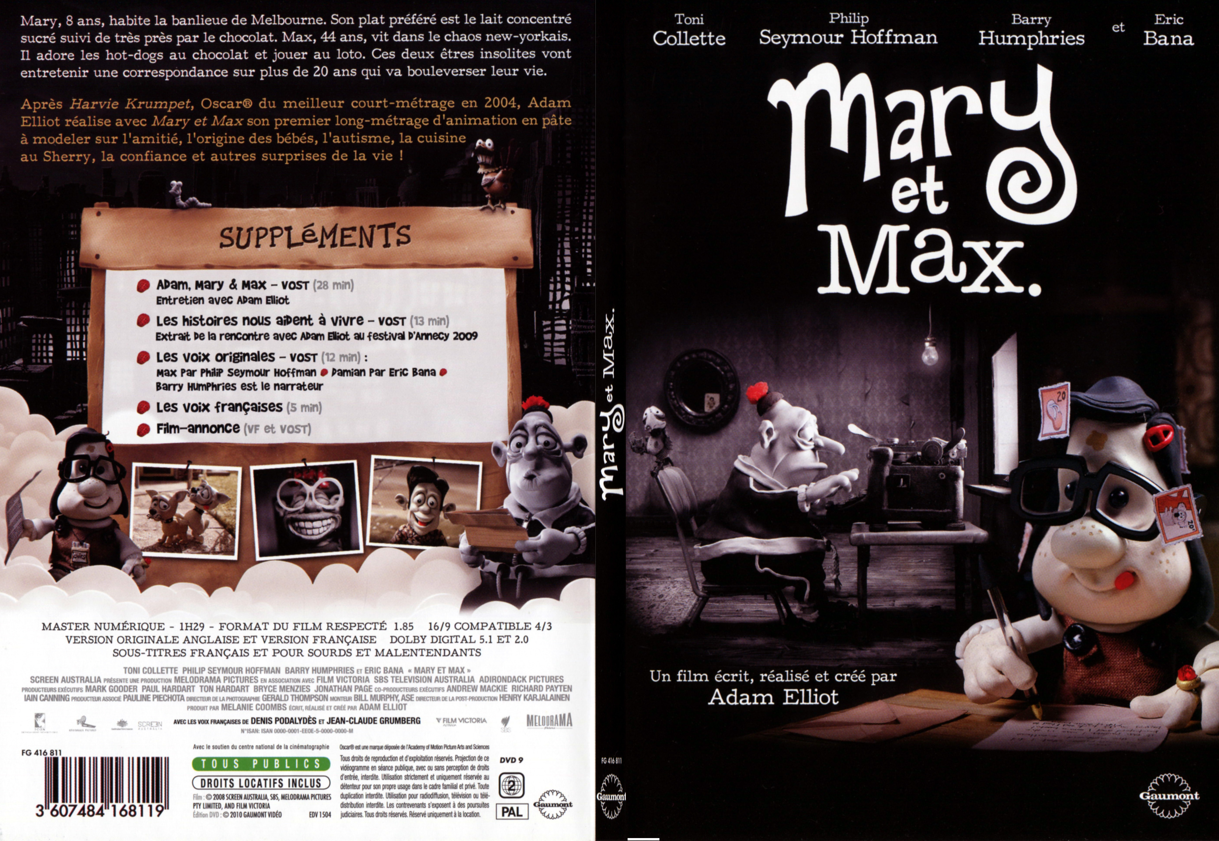 Jaquette DVD Mary et Max - SLIM v2