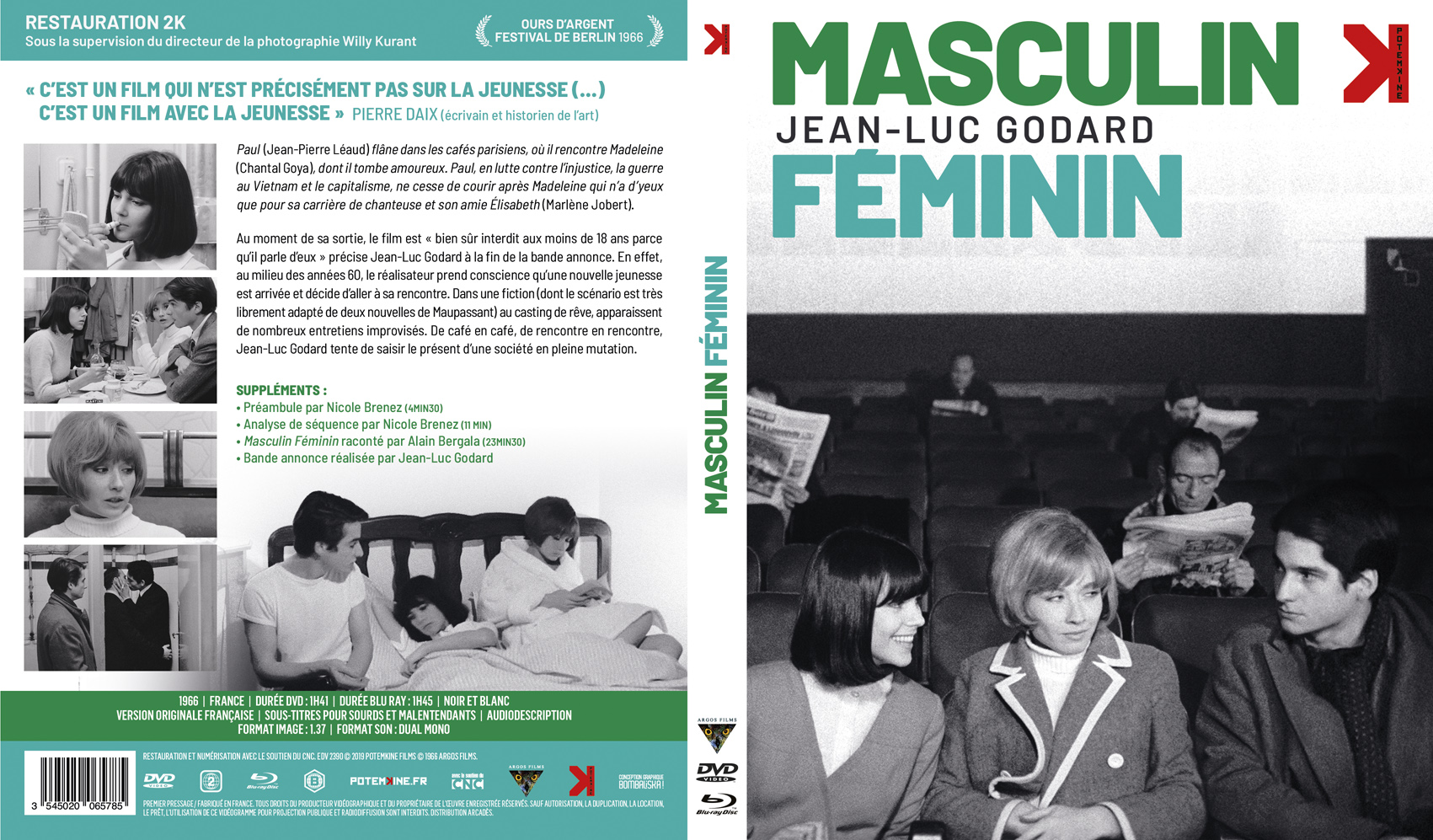 Jaquette DVD Masculin feminin (BLU-RAY)