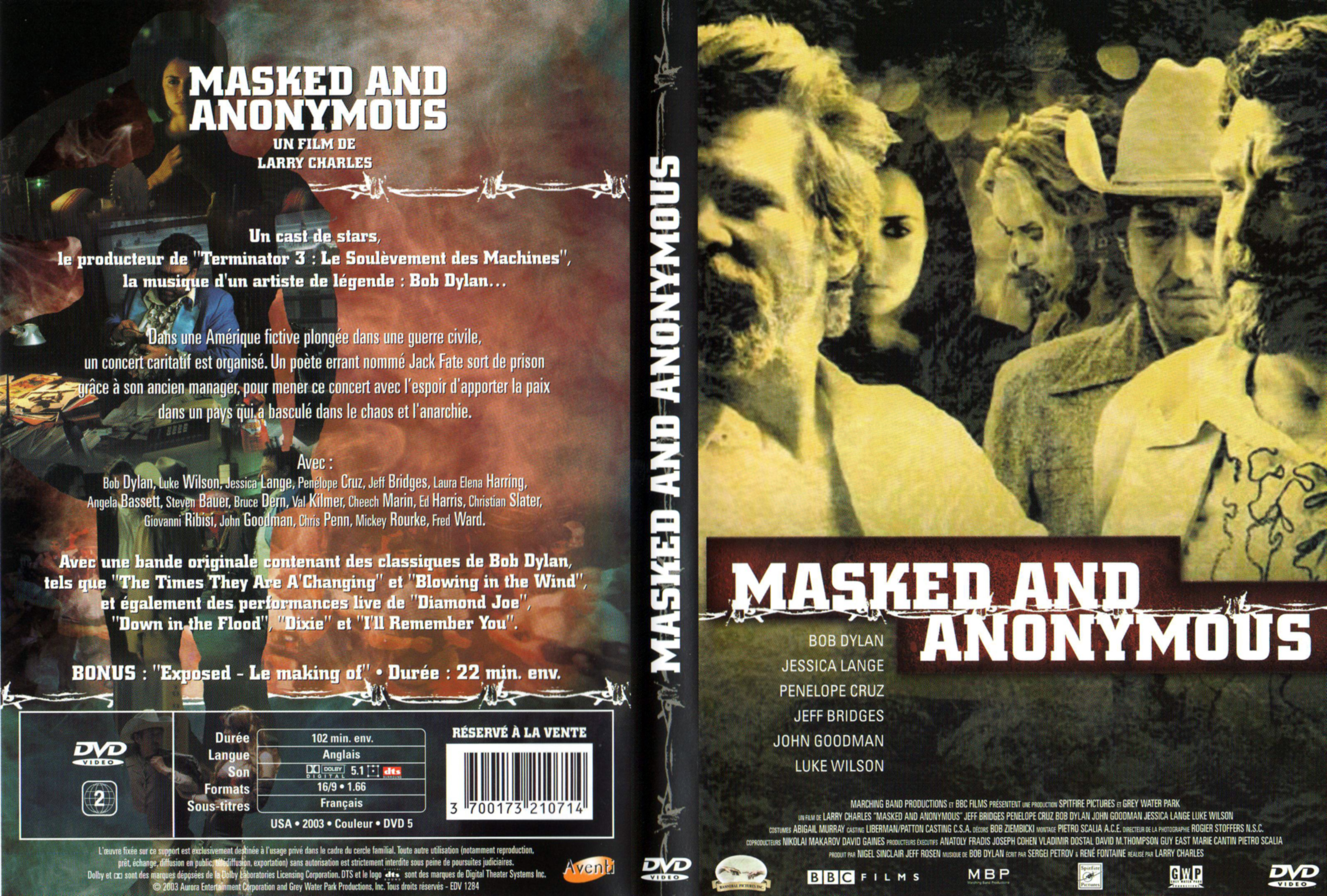 Jaquette DVD Masked and anonymous
