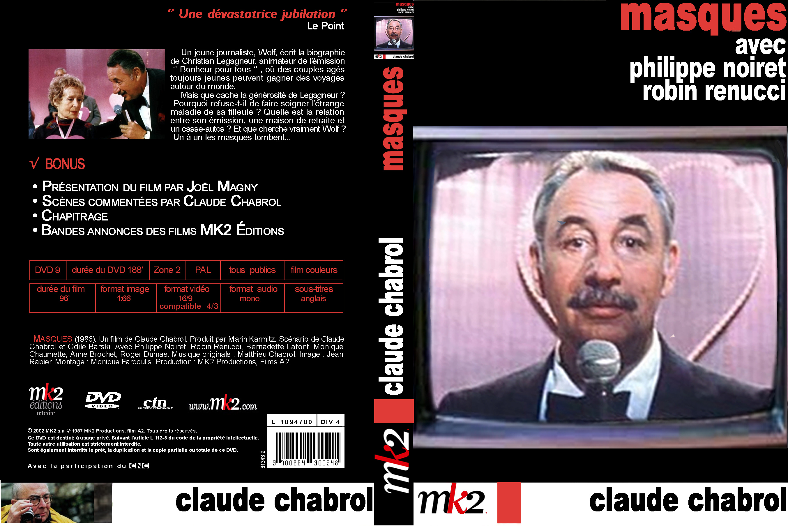 Jaquette DVD Masques custom