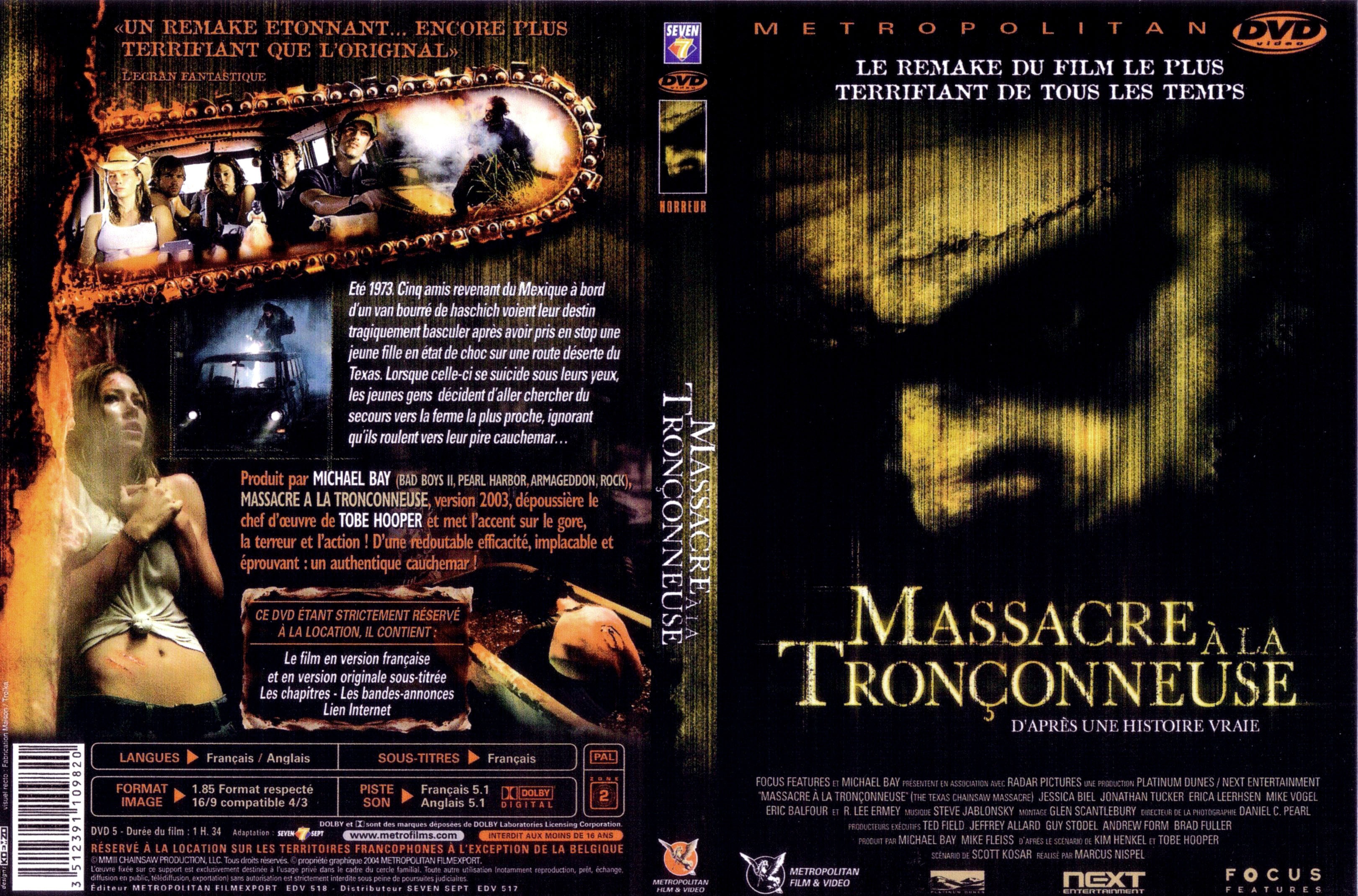Jaquette DVD Massacre  la trononneuse 2003