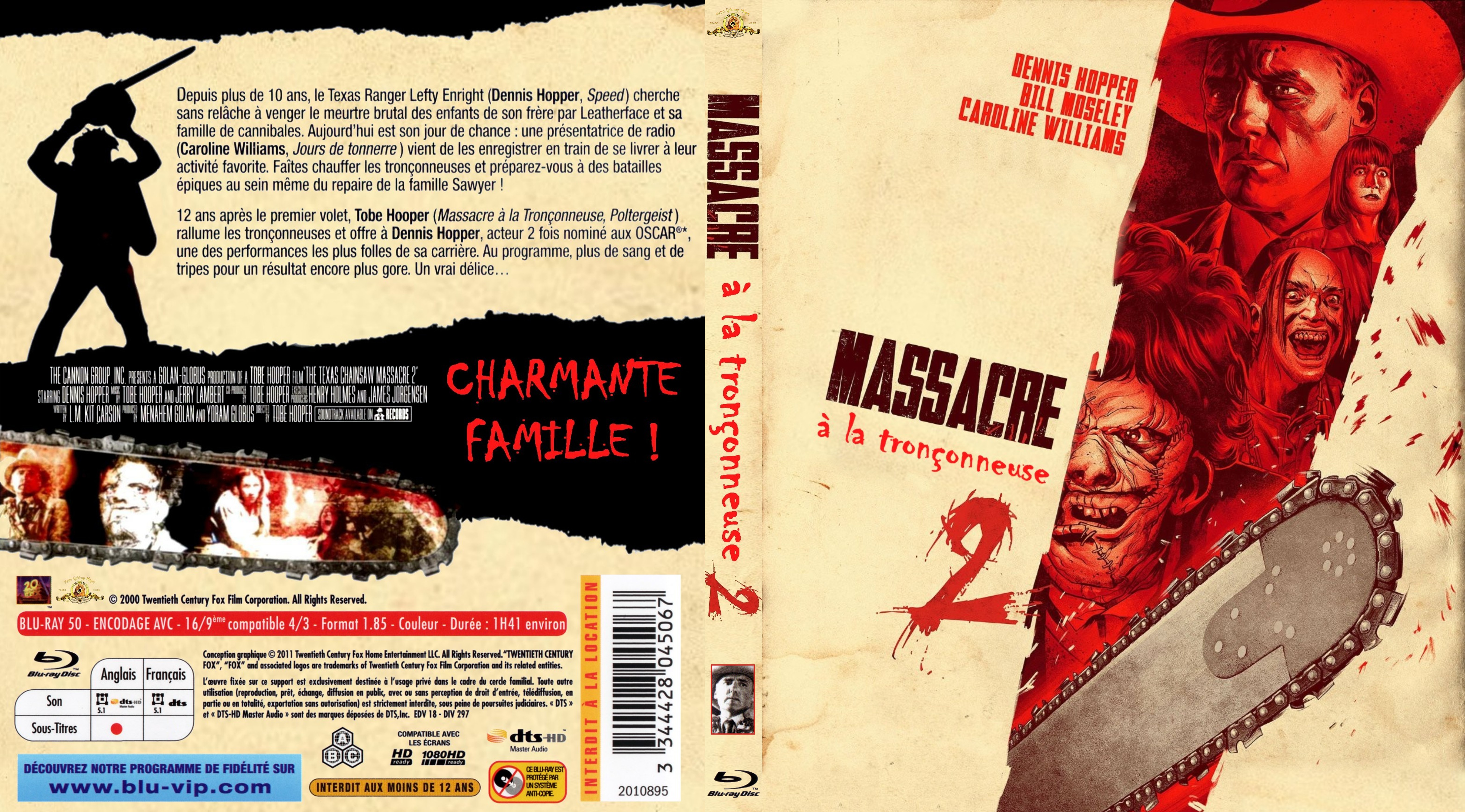 Jaquette DVD Massacre  la tronconneuse 2 custom (BLU-RAY) v3