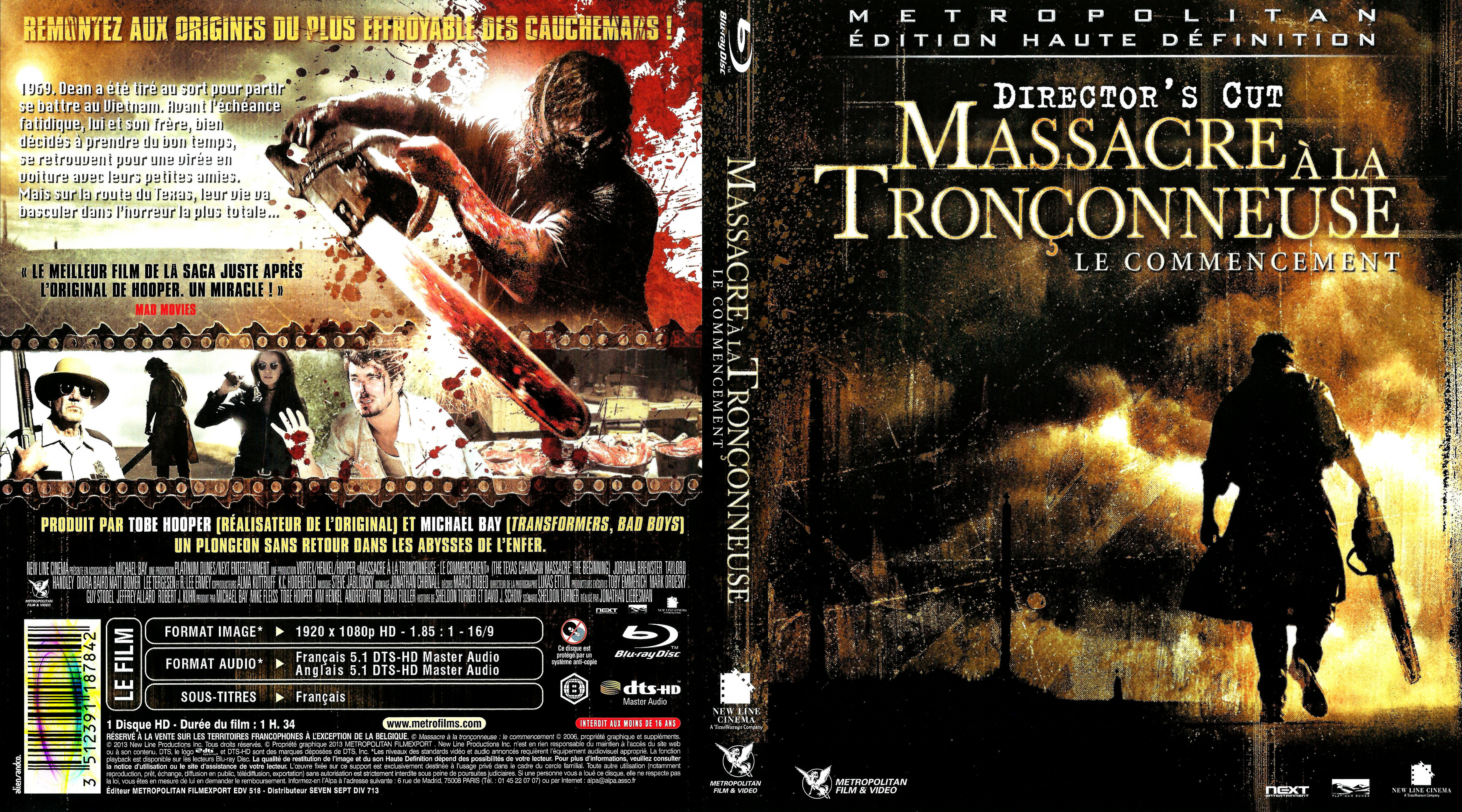Jaquette DVD Massacre  la trononneuse : le commencement (BLU RAY)