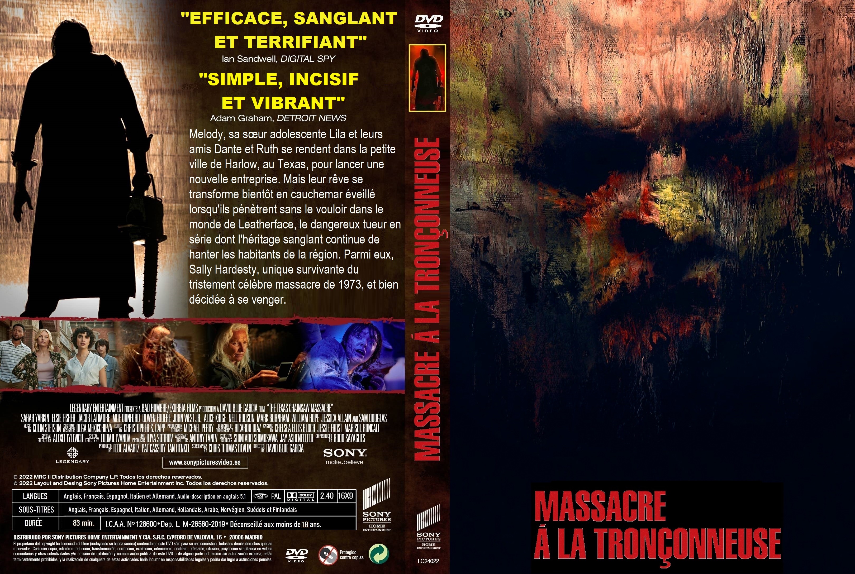 Jaquette DVD Massacre  la trononneuse (2022) custom