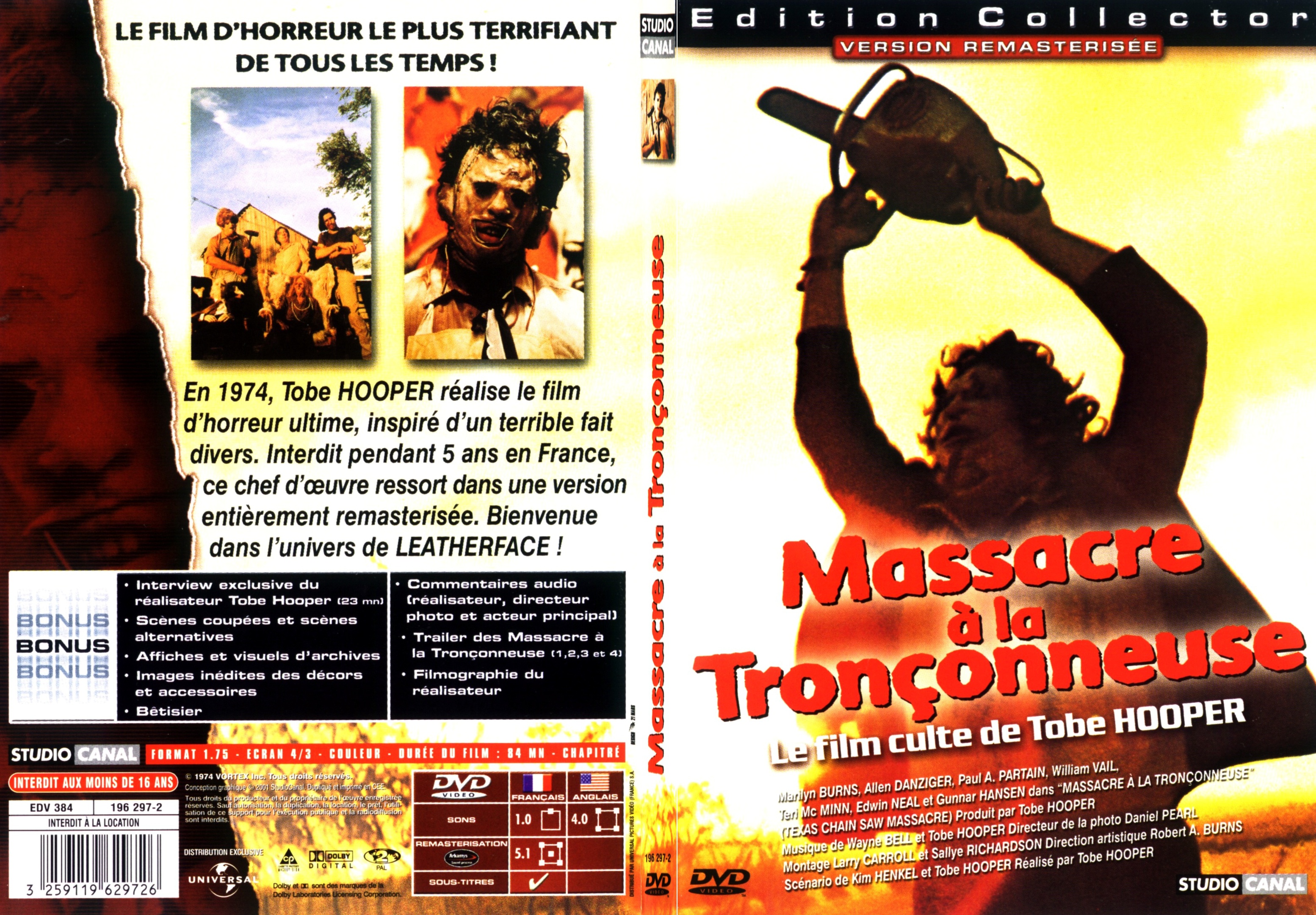 Jaquette DVD Massacre a la tronconneuse - SLIM