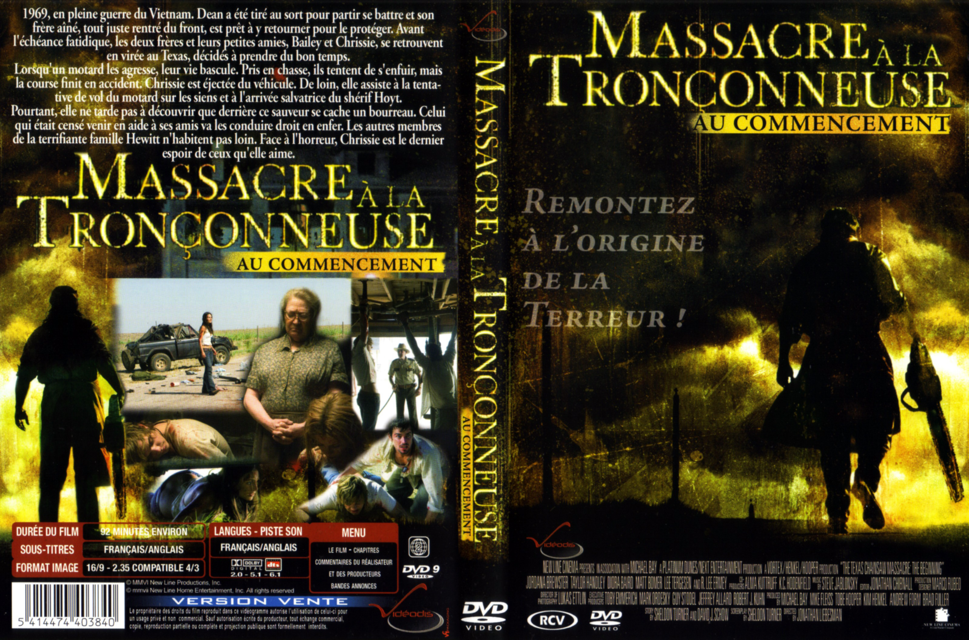 Jaquette DVD Massacre  la tronconneuse au commencement