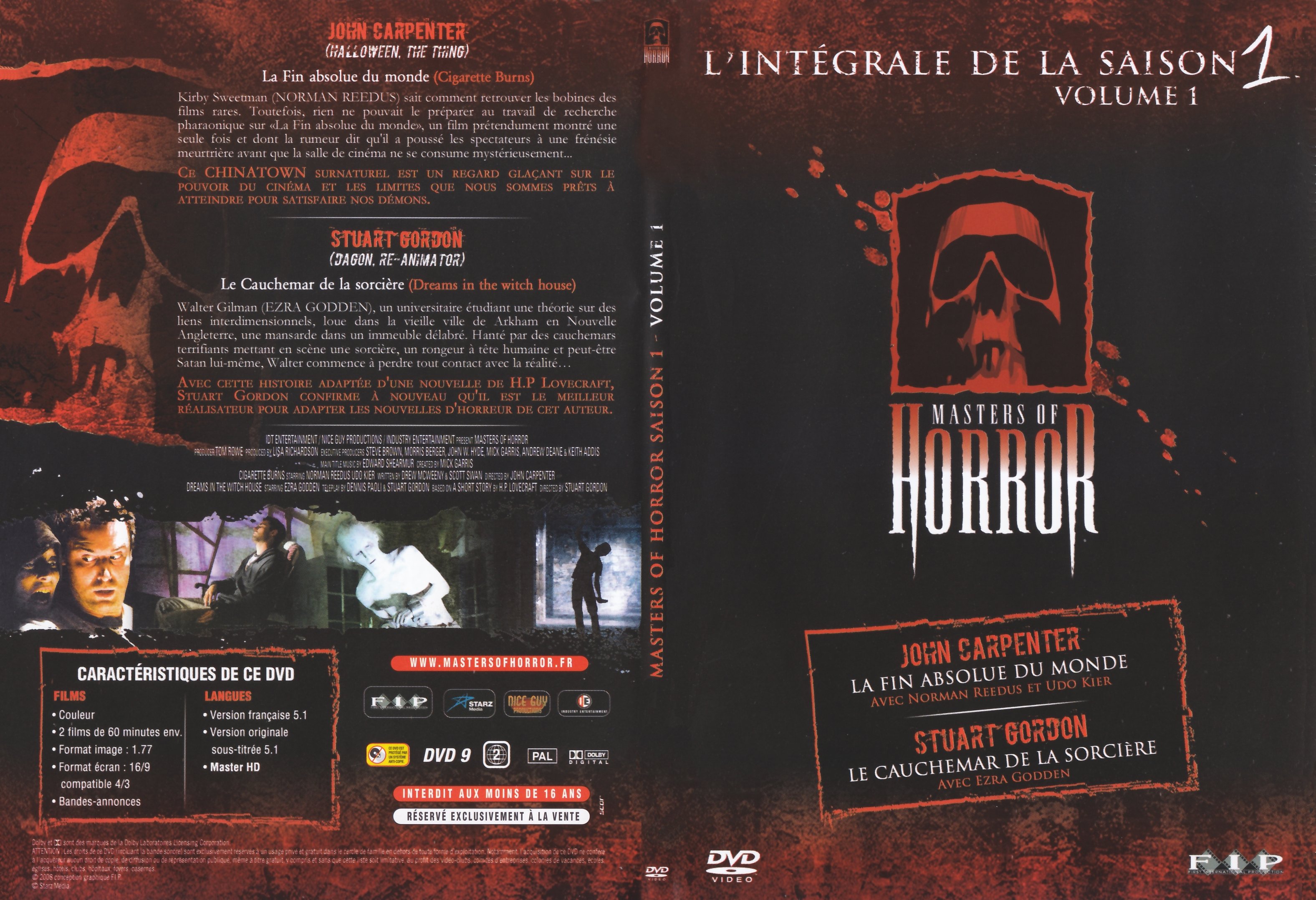 Jaquette DVD Masters of Horror Saison 1 Vol 01