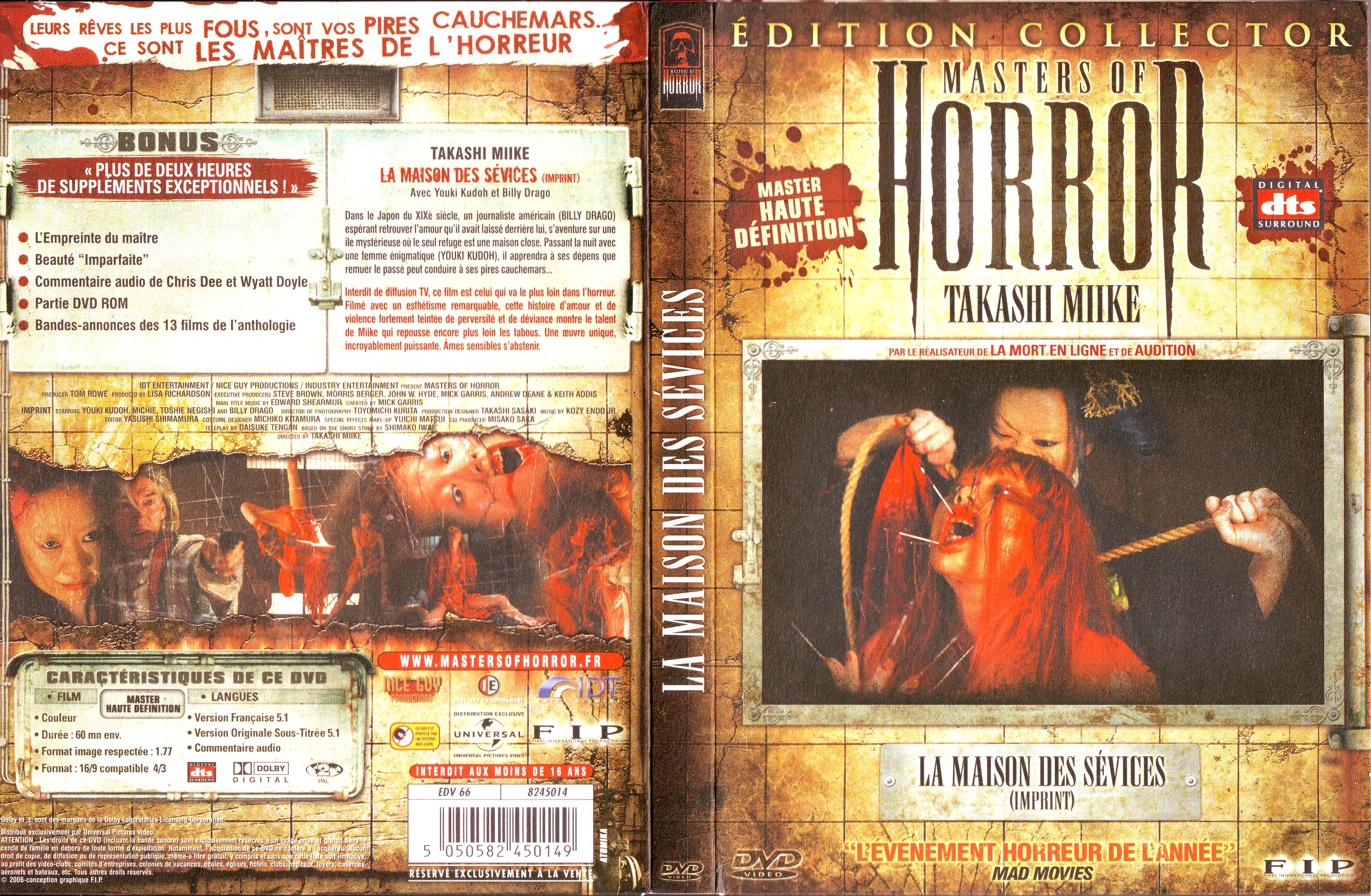 Jaquette DVD Masters of horror - La maison des svices
