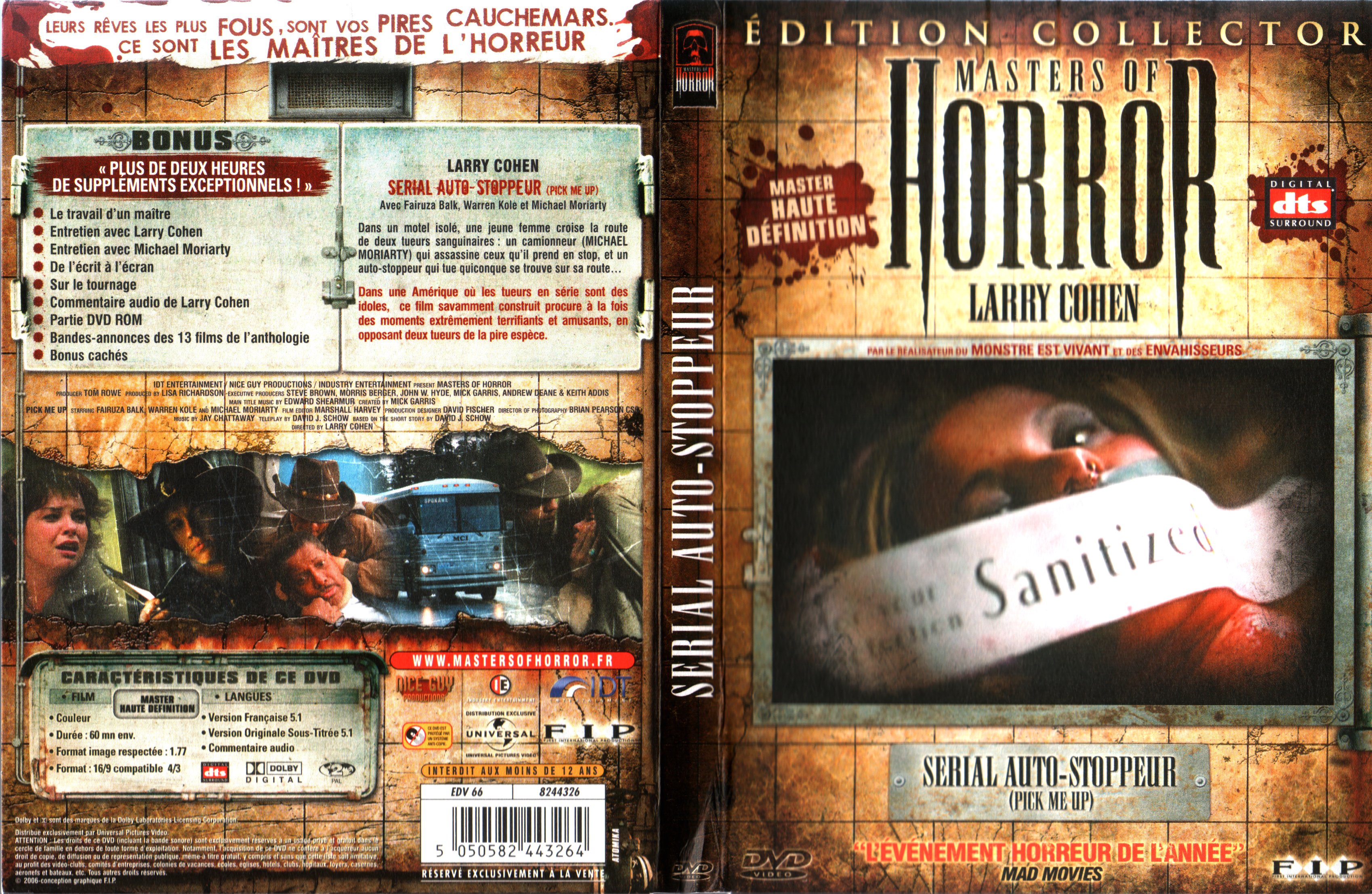 Jaquette DVD Masters of horror - Serial auto-stoppeur