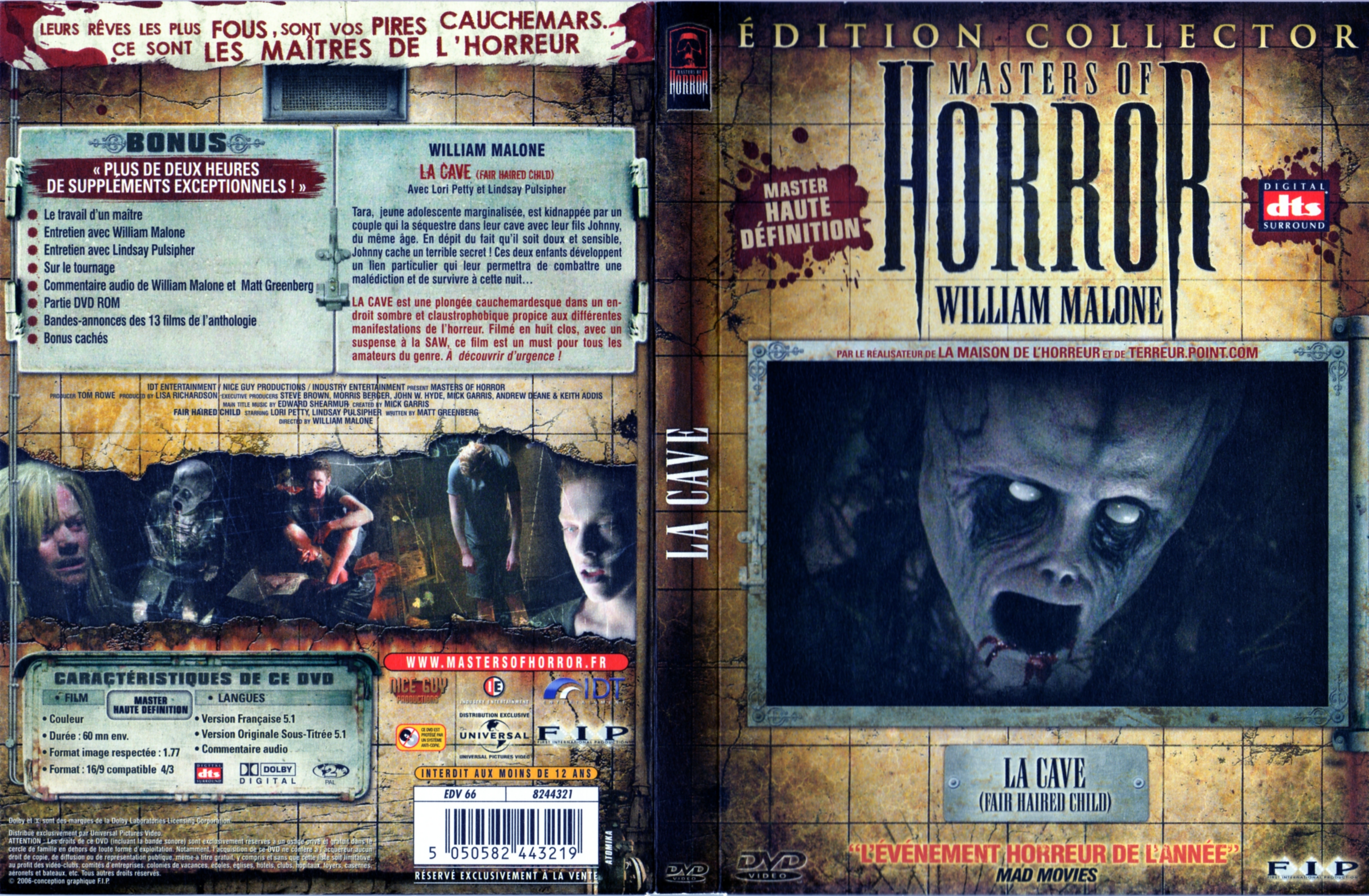 Jaquette DVD Masters of horror - la cave