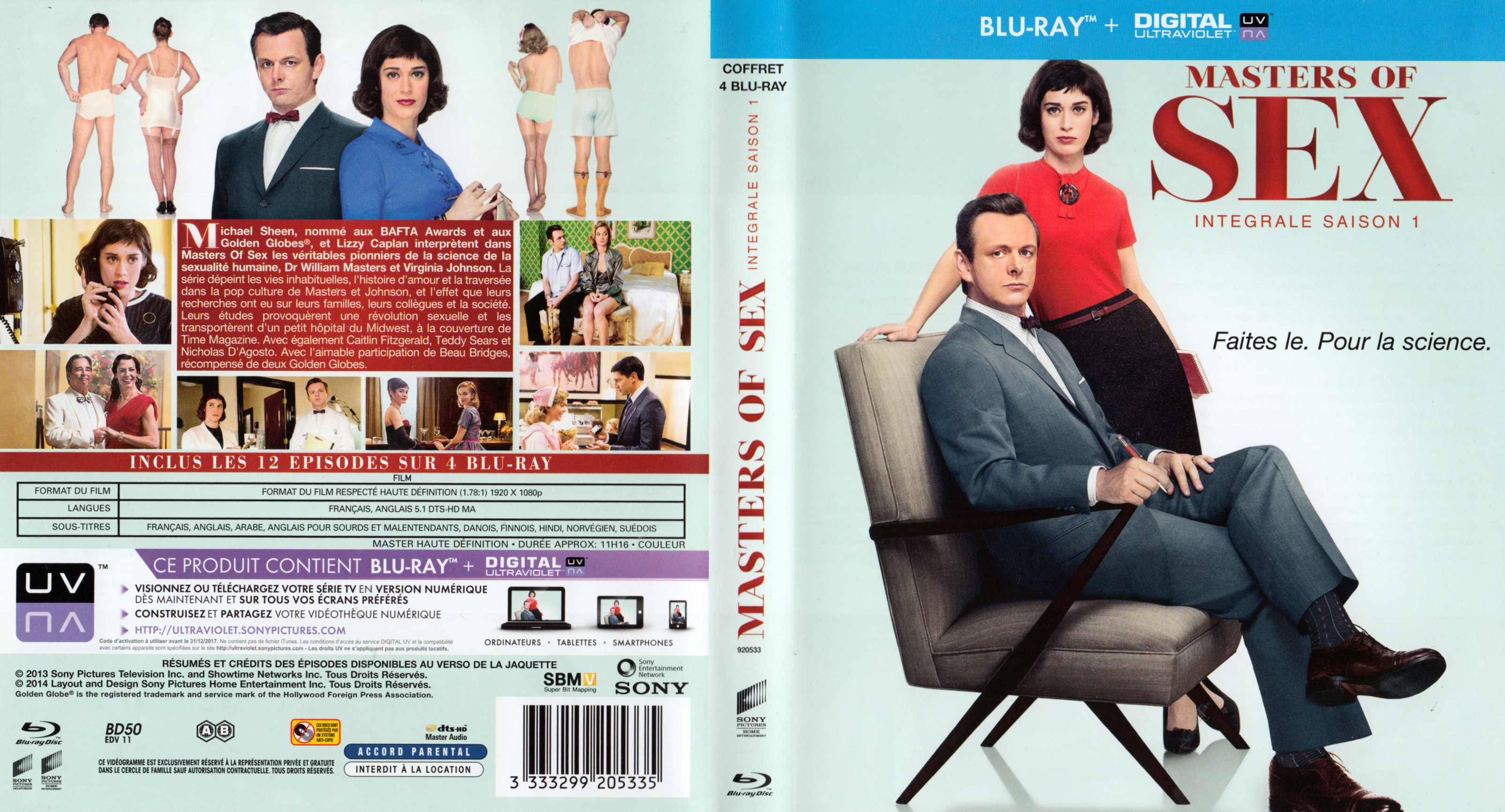 Jaquette DVD Masters of sex Saison 1 (BLU-RAY)