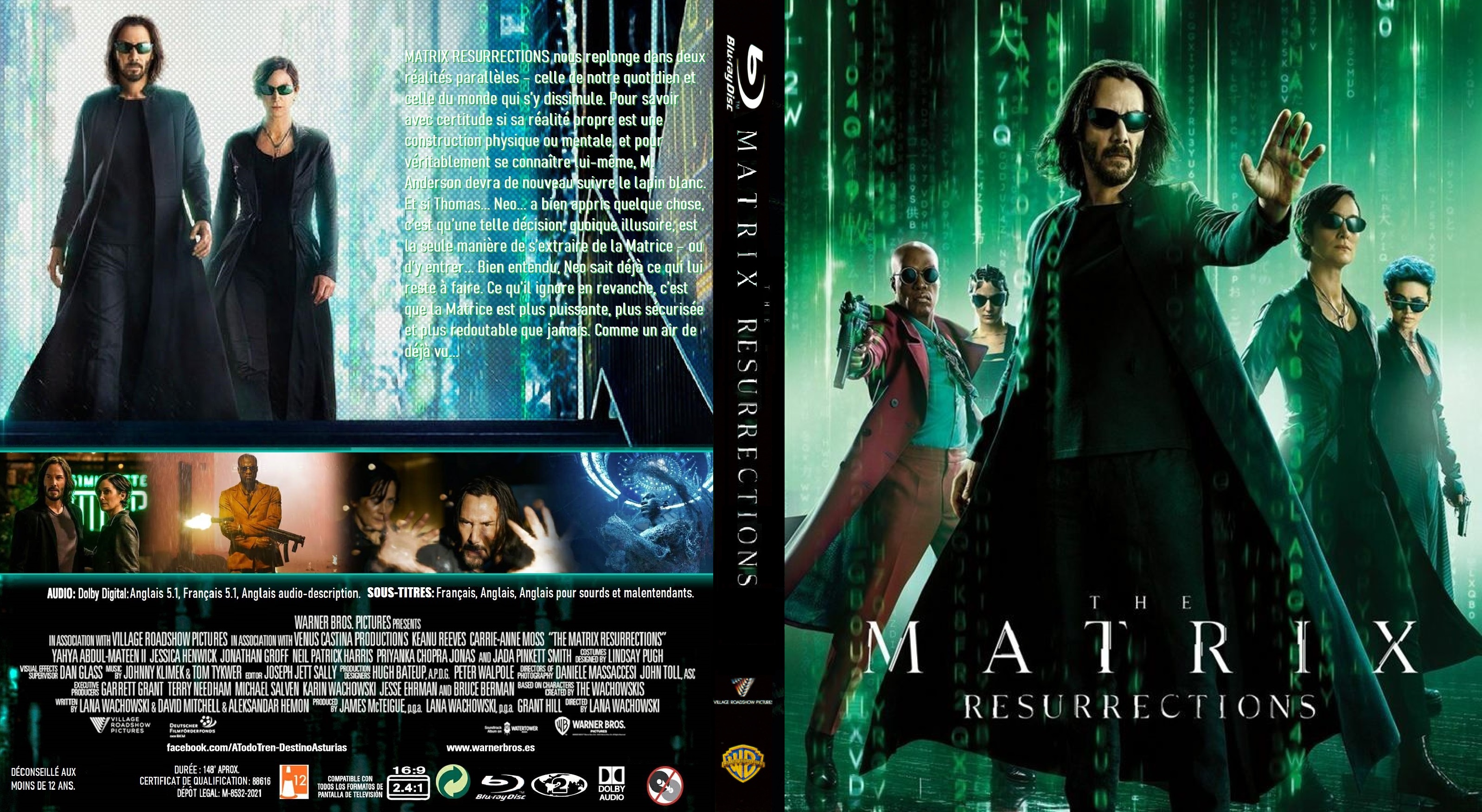 Jaquette DVD Matrix Resurrections custom (BLU-RAY)