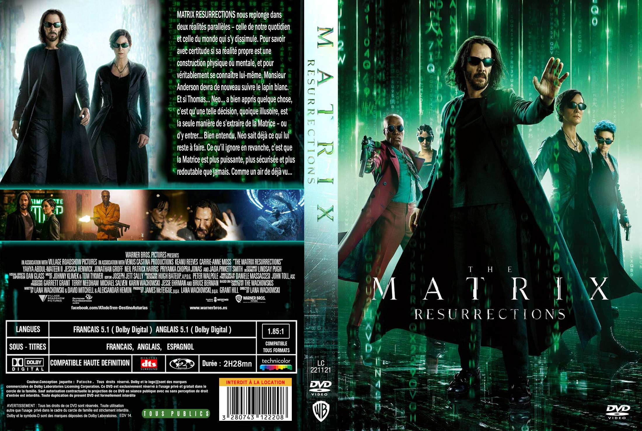 Jaquette DVD Matrix Resurrections custom v2