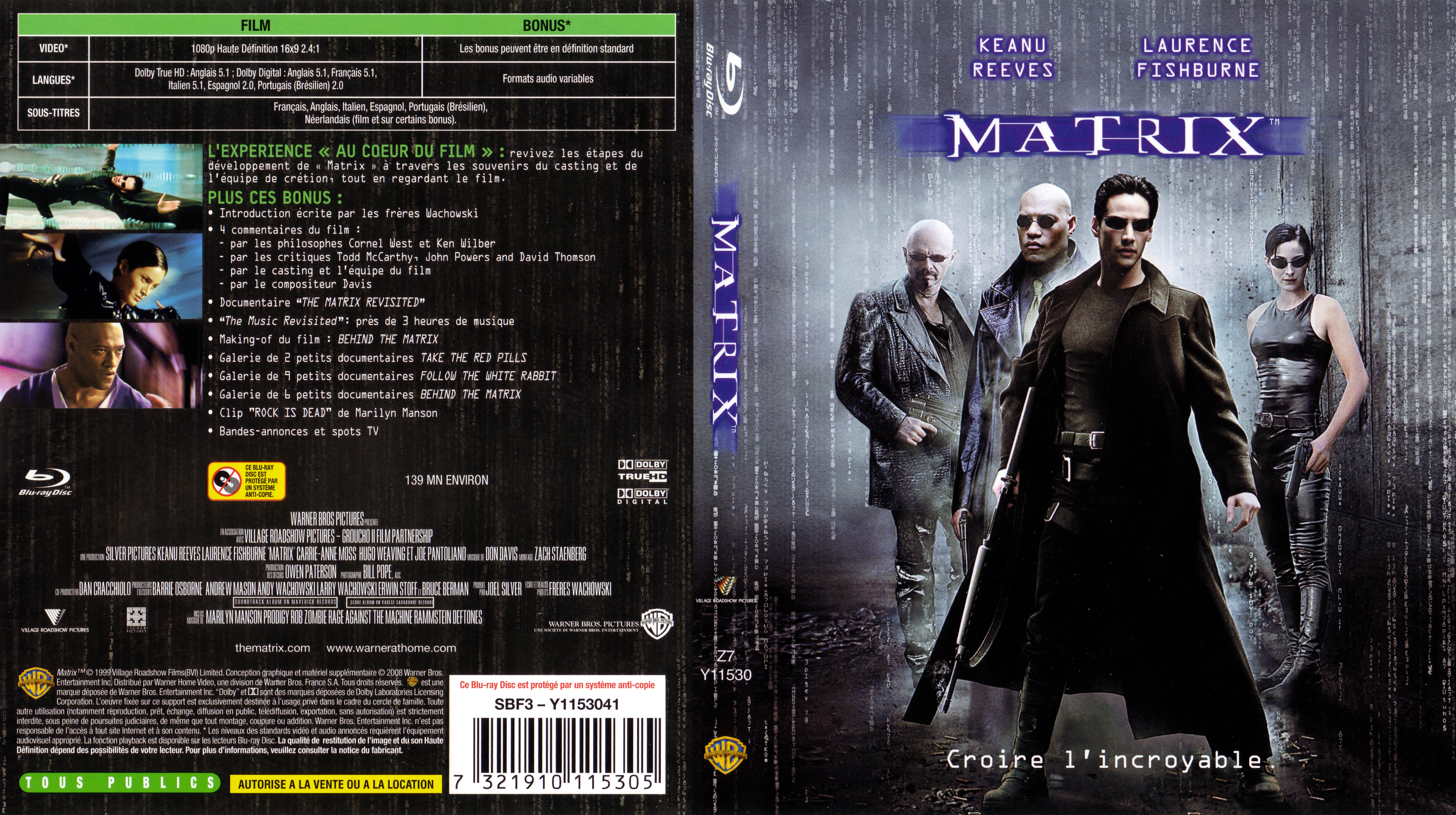 Jaquette DVD Matrix (BLU-RAY)