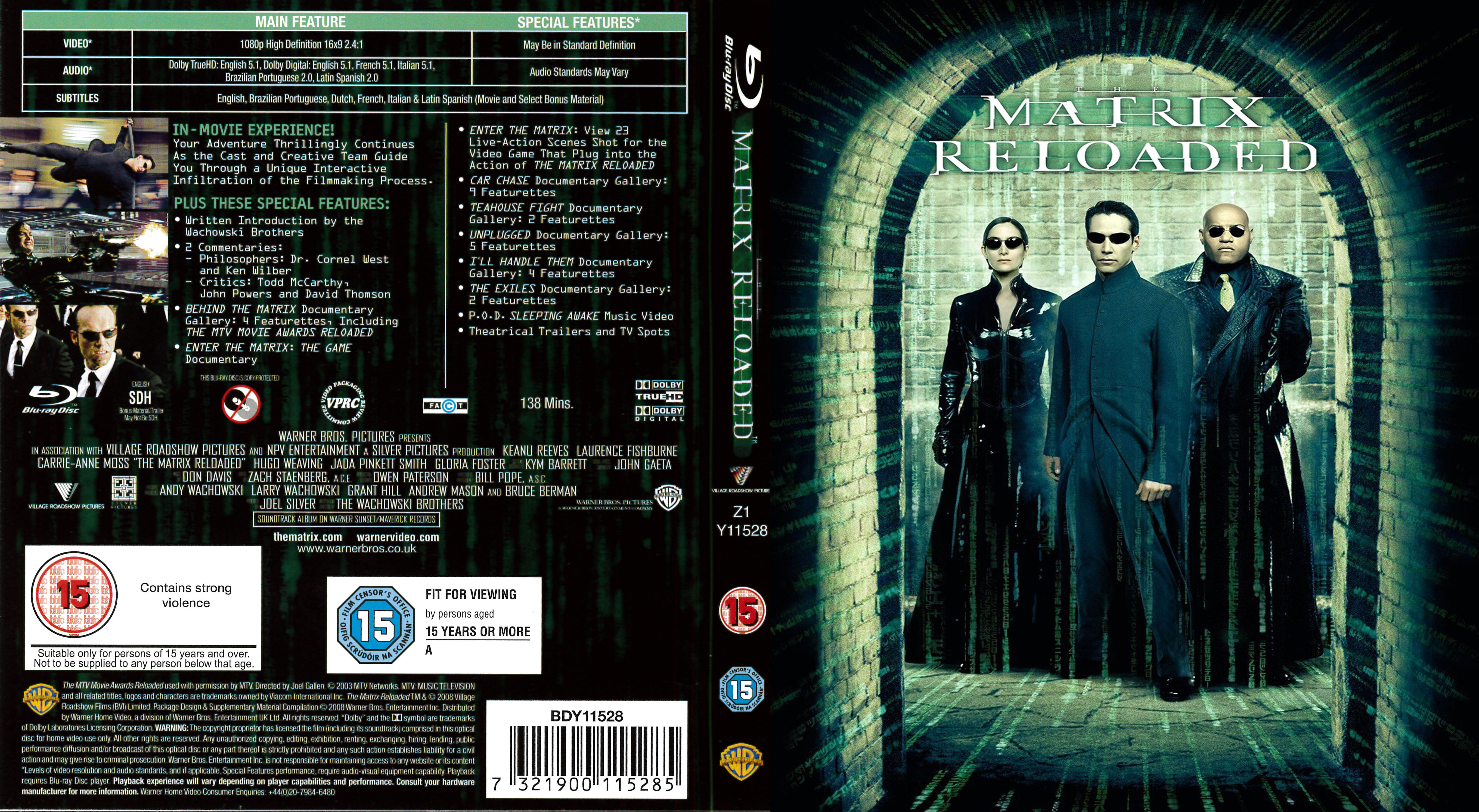 Jaquette DVD Matrix reloaded (BLU-RAY) v2