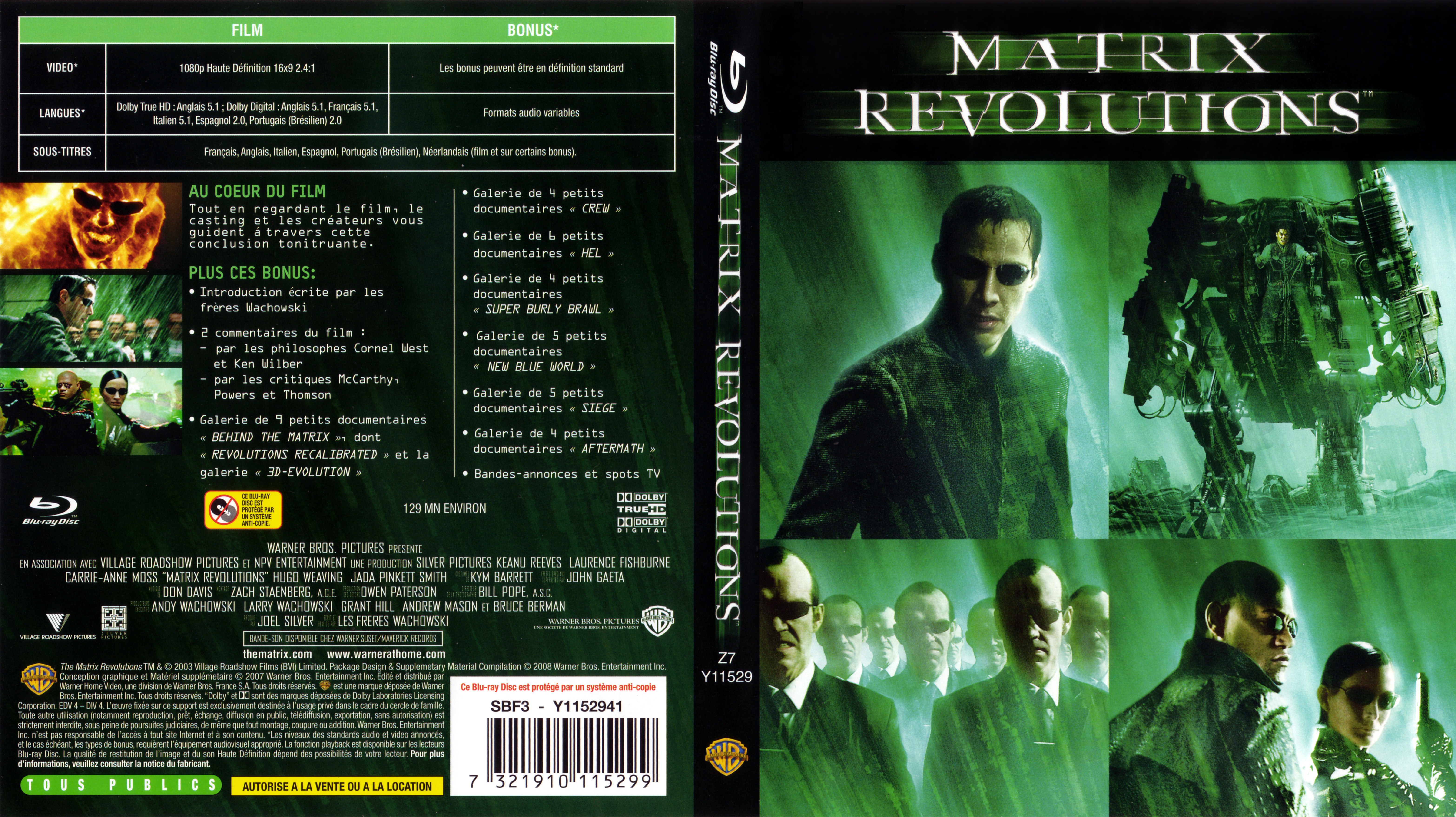 Jaquette DVD Matrix revolutions (BLU-RAY)