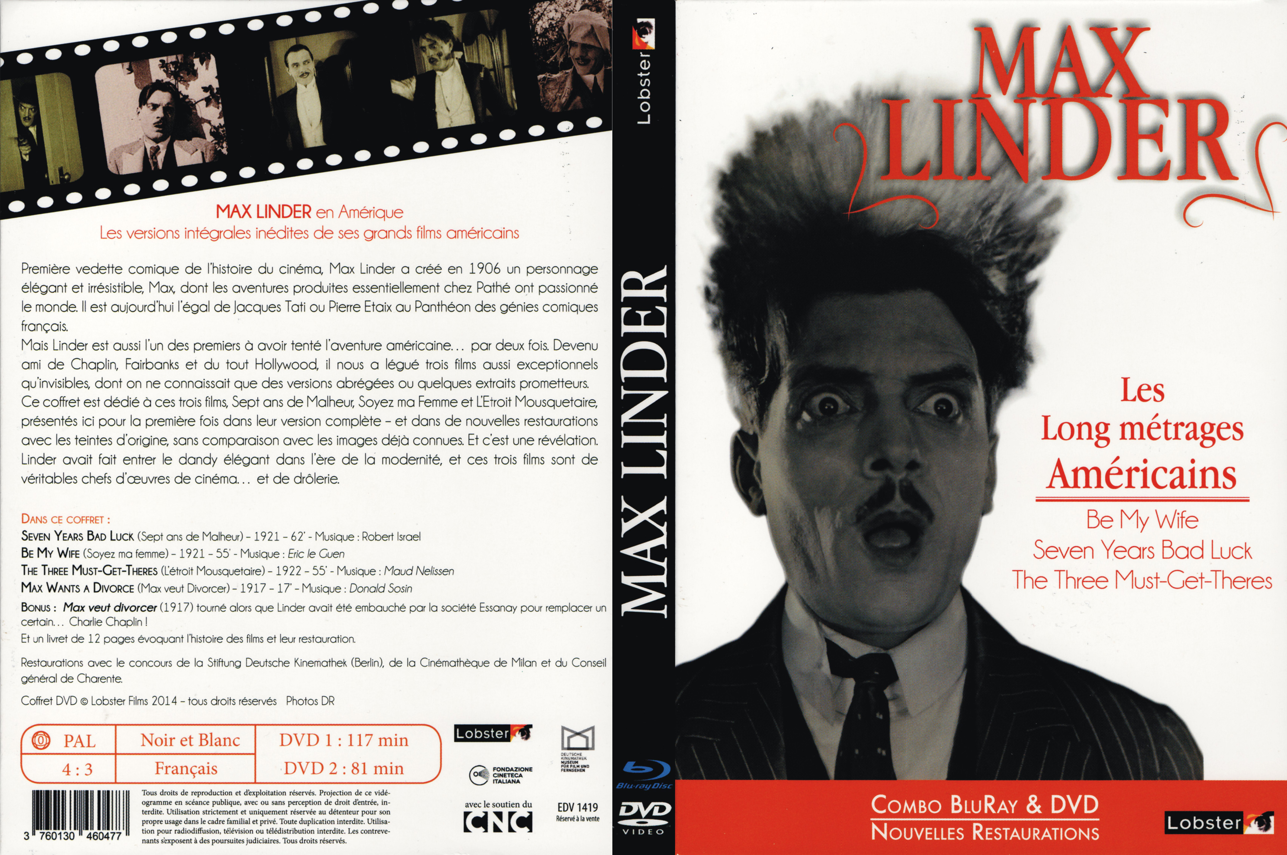 Jaquette DVD Max Linder - Les longs mtrages amricains (BLU-RAY)