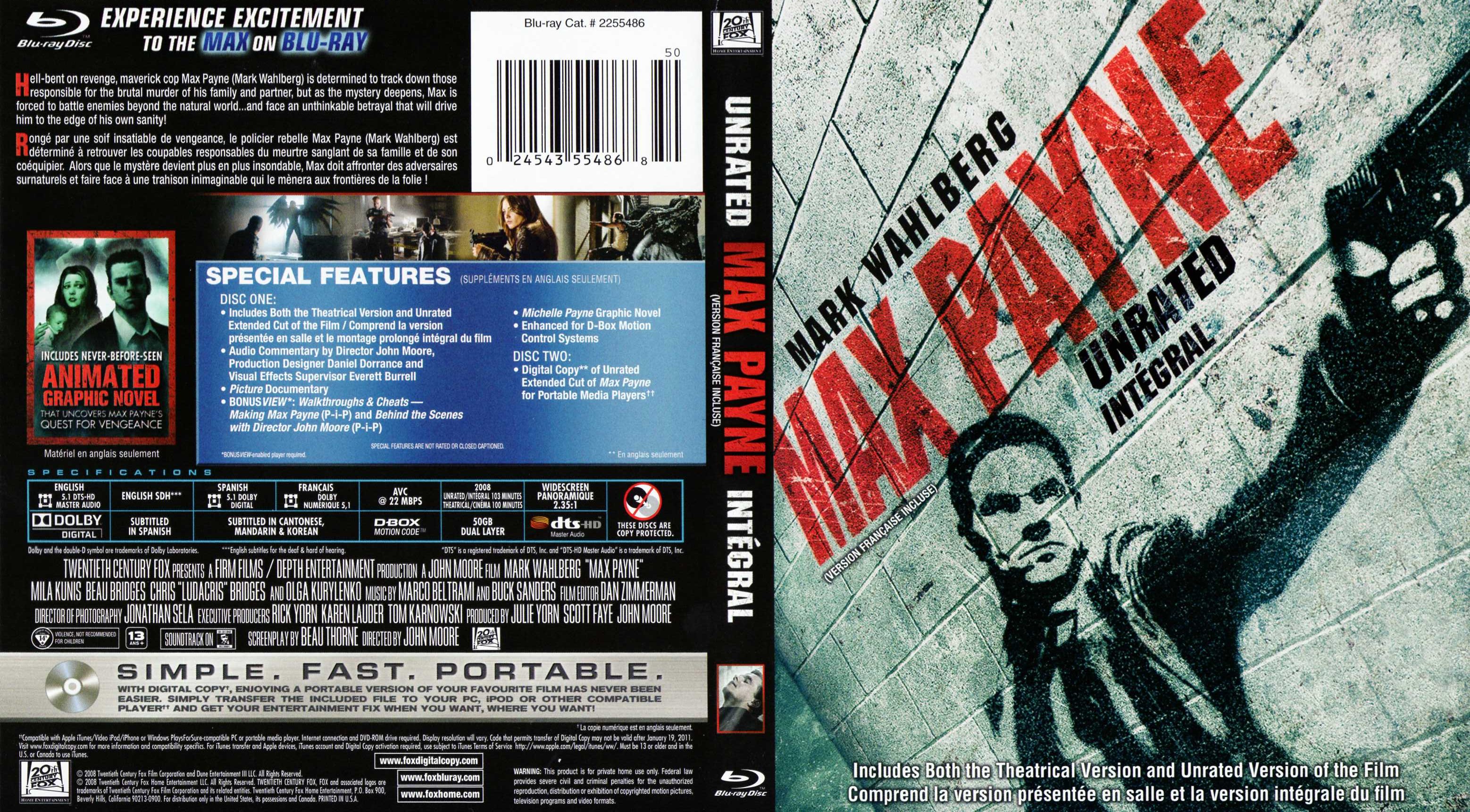 Jaquette DVD Max Payne (BLU-RAY) Zone 1