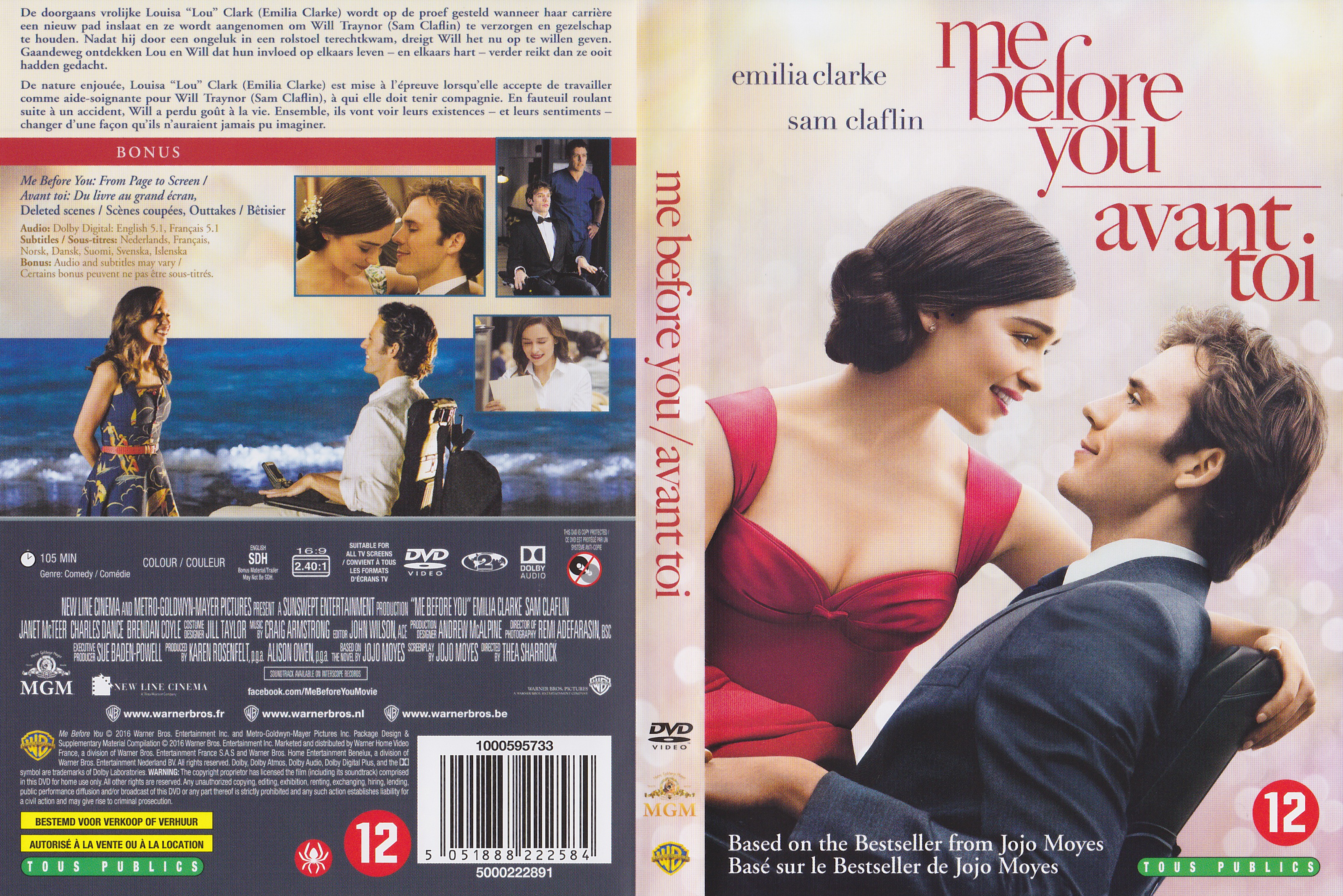 Jaquette DVD Me before you - avant toi
