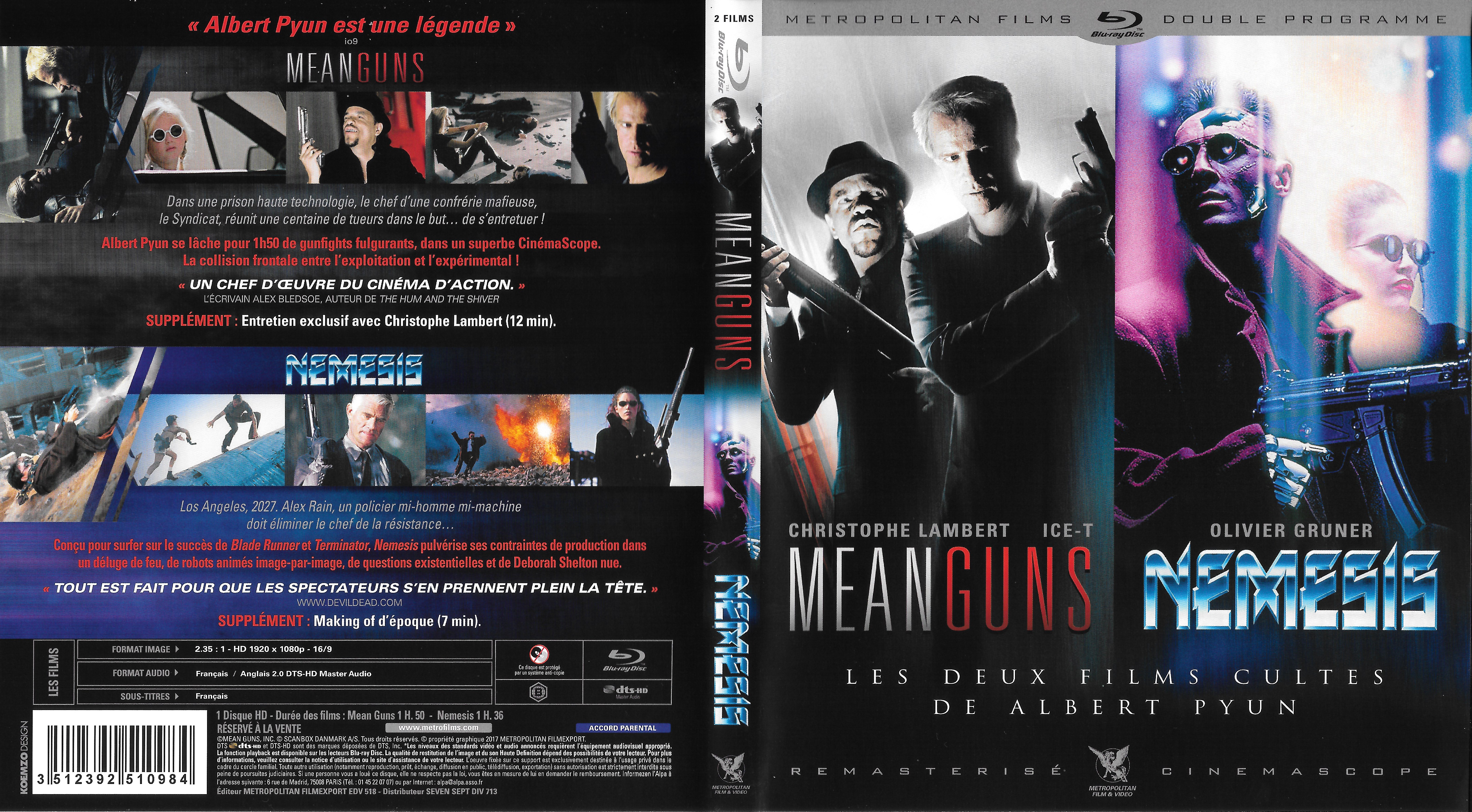 Jaquette DVD Meanguns + Nemesis (BLU-RAY)
