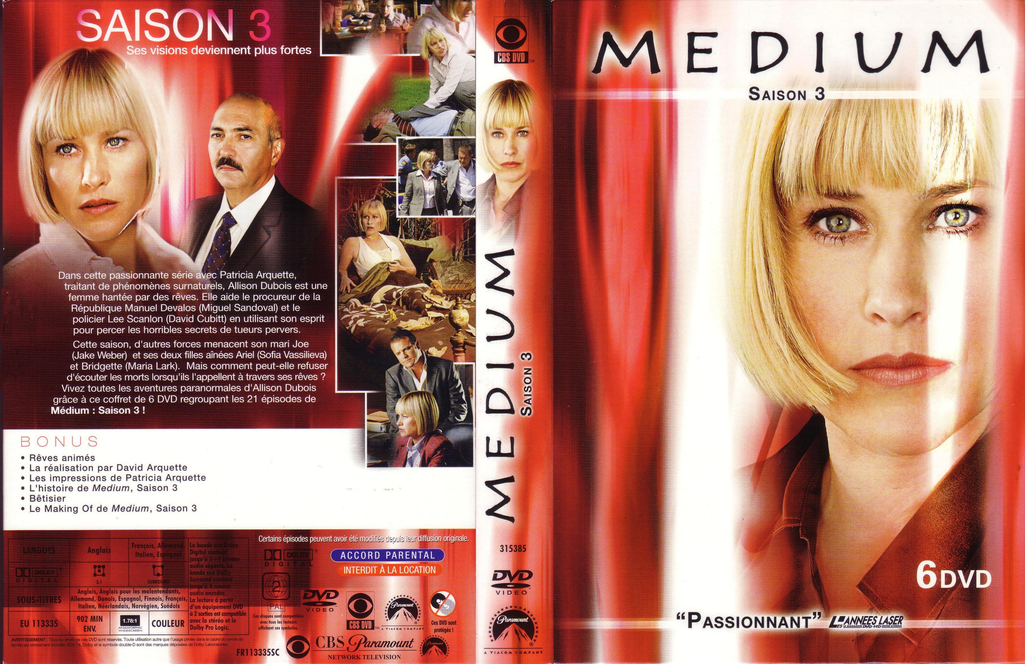 Jaquette DVD Medium saison 3 COFFRET