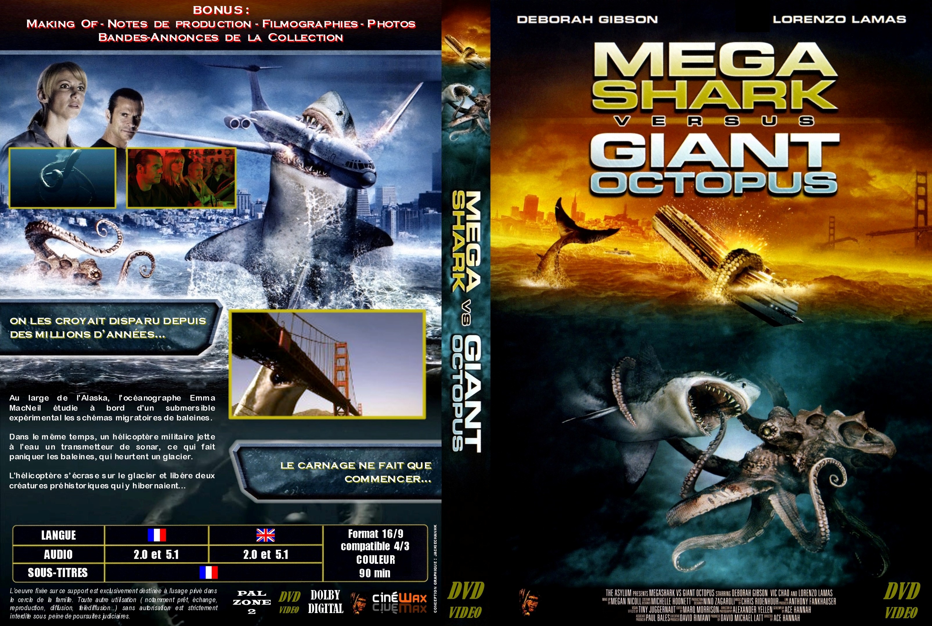 Jaquette DVD Mega Shark vs Giant Octopus custom