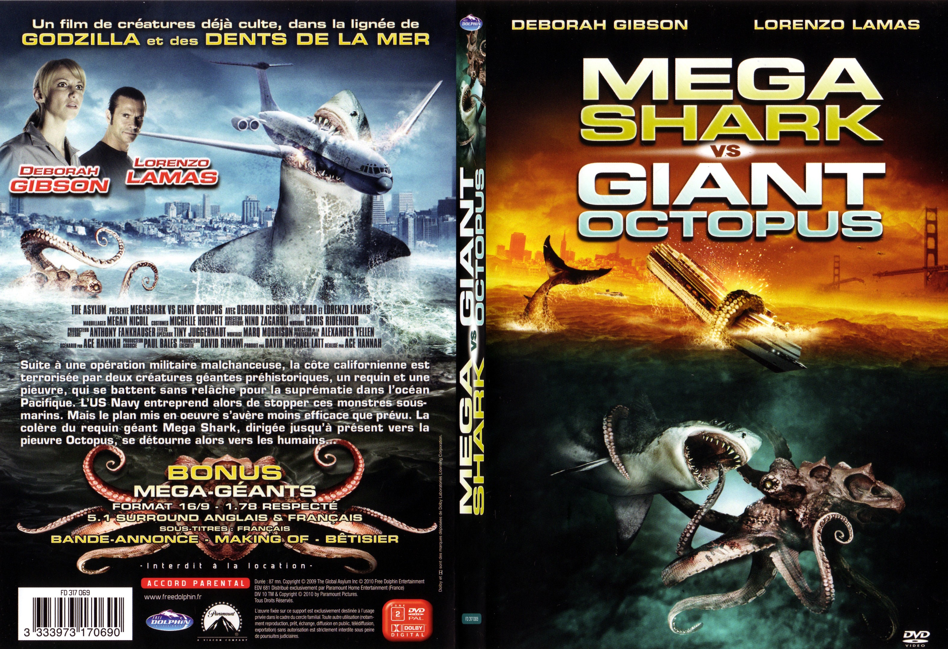 Jaquette DVD Mega shark vs Giant octopus - SLIM