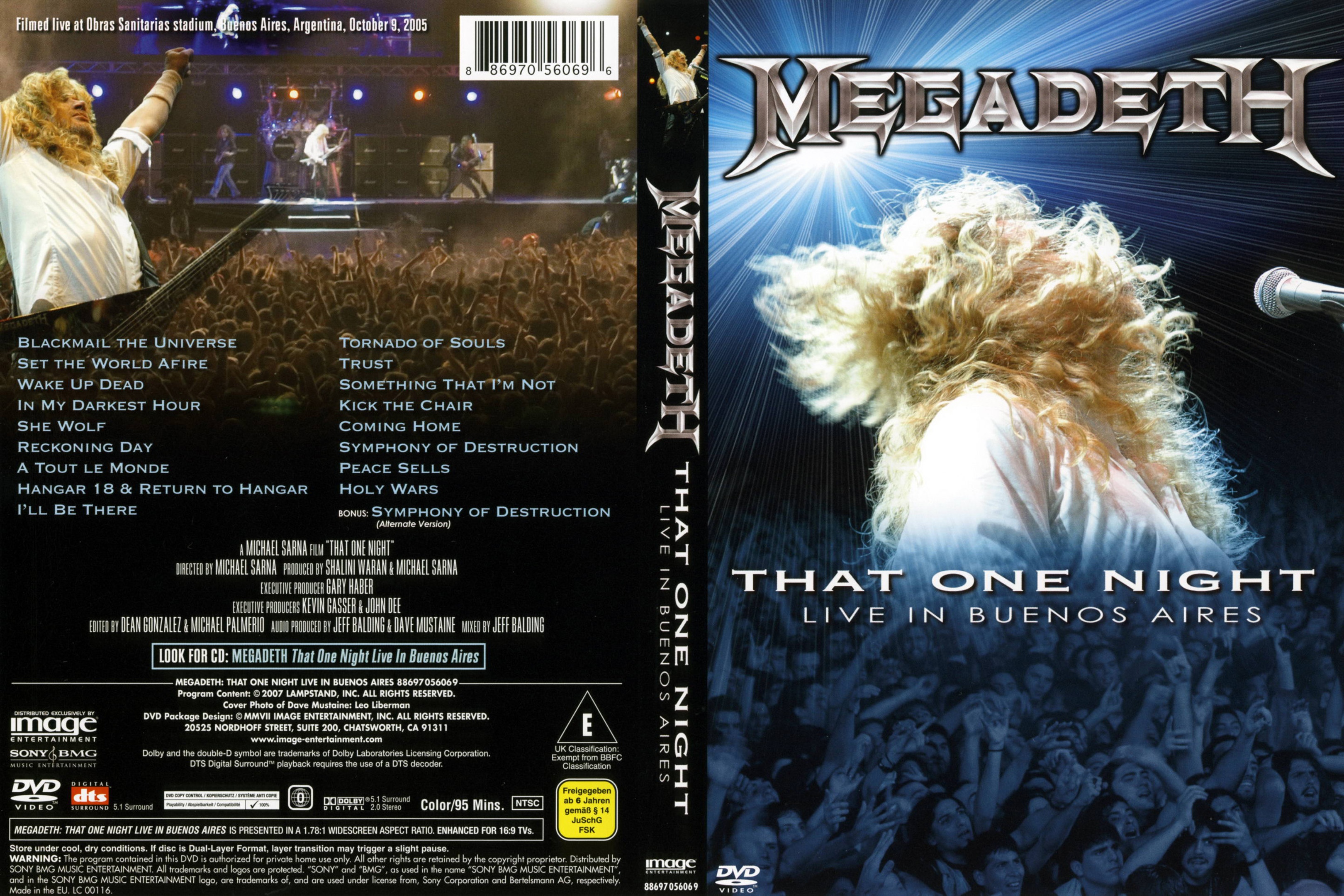 Jaquette DVD Megadeth That one night Live in Buenos Aires