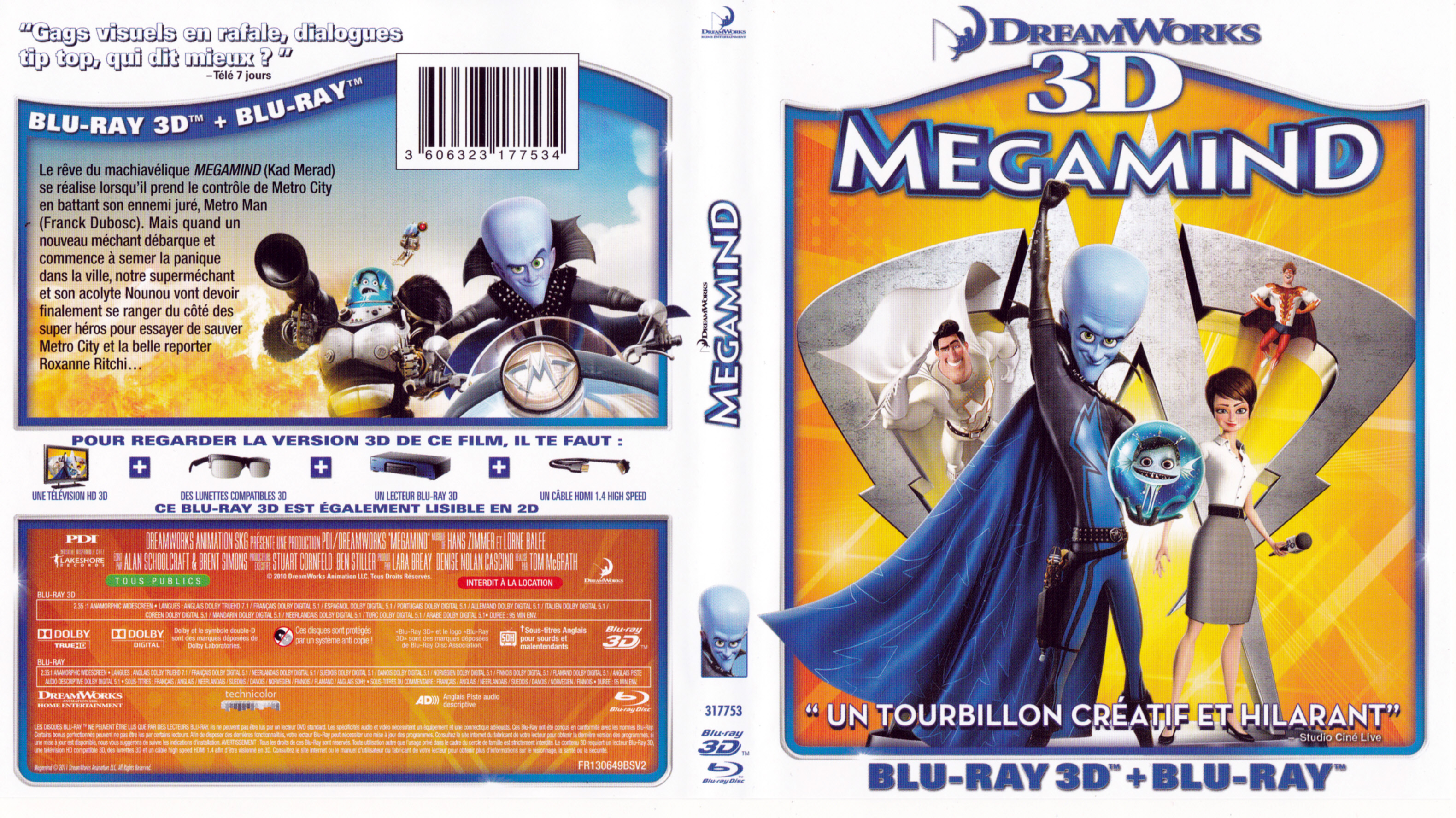 Jaquette DVD Megamind 3D (BLU-RAY)