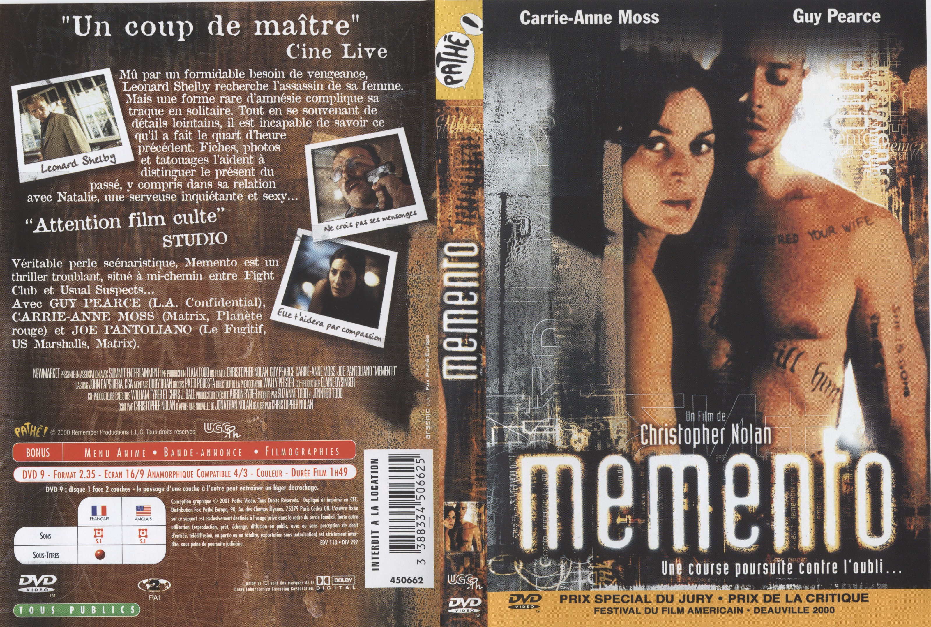 Jaquette DVD Memento