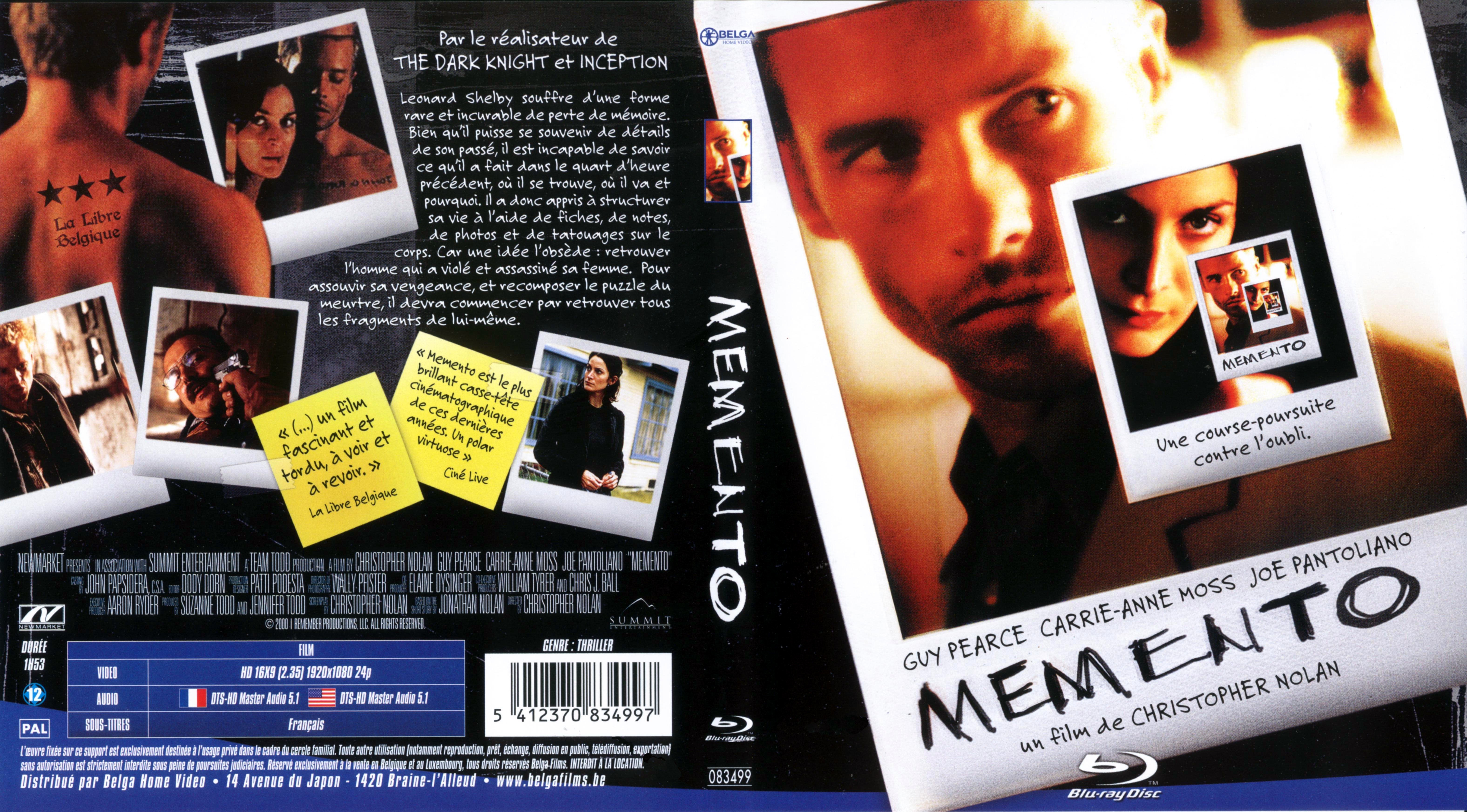 Jaquette DVD Memento (BLU-RAY) v2