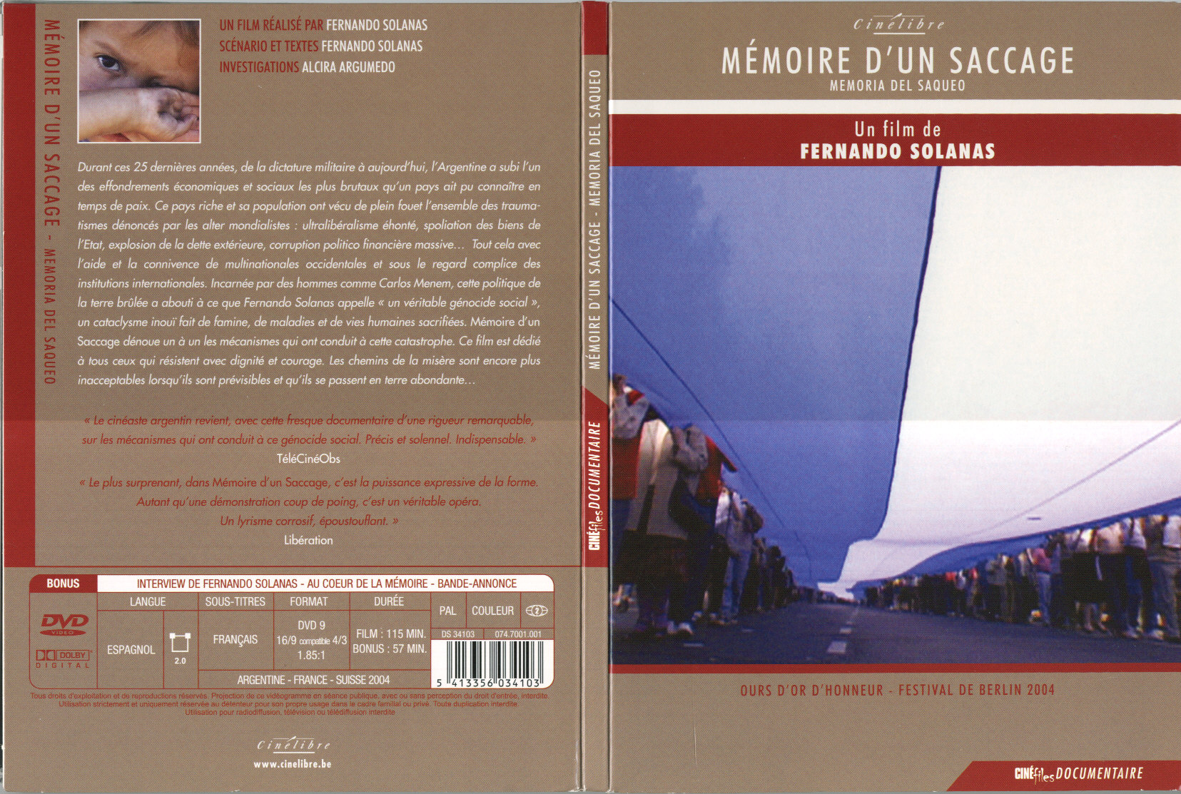 Jaquette DVD Mmoire d