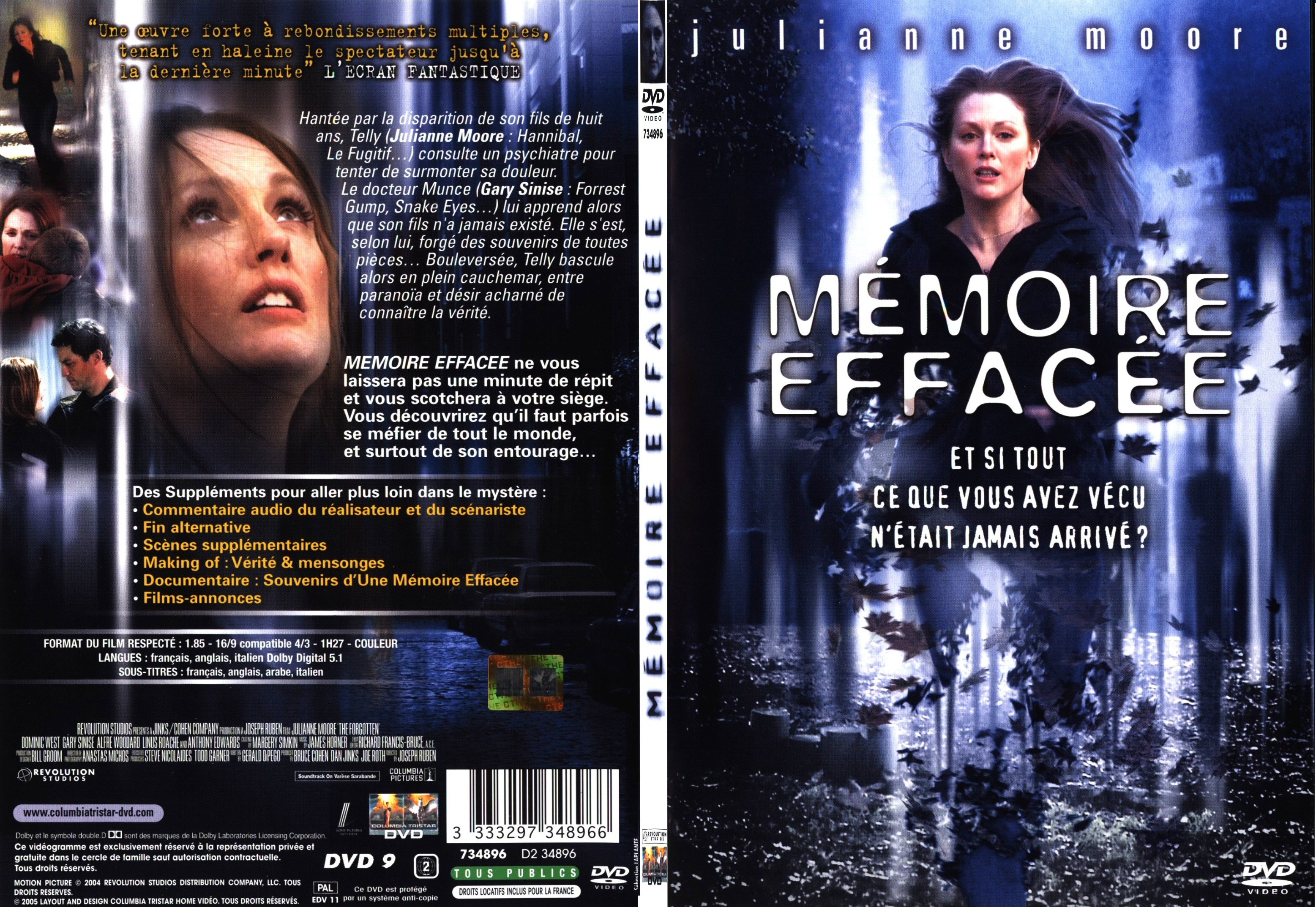 Jaquette DVD Mmoire efface - SLIM