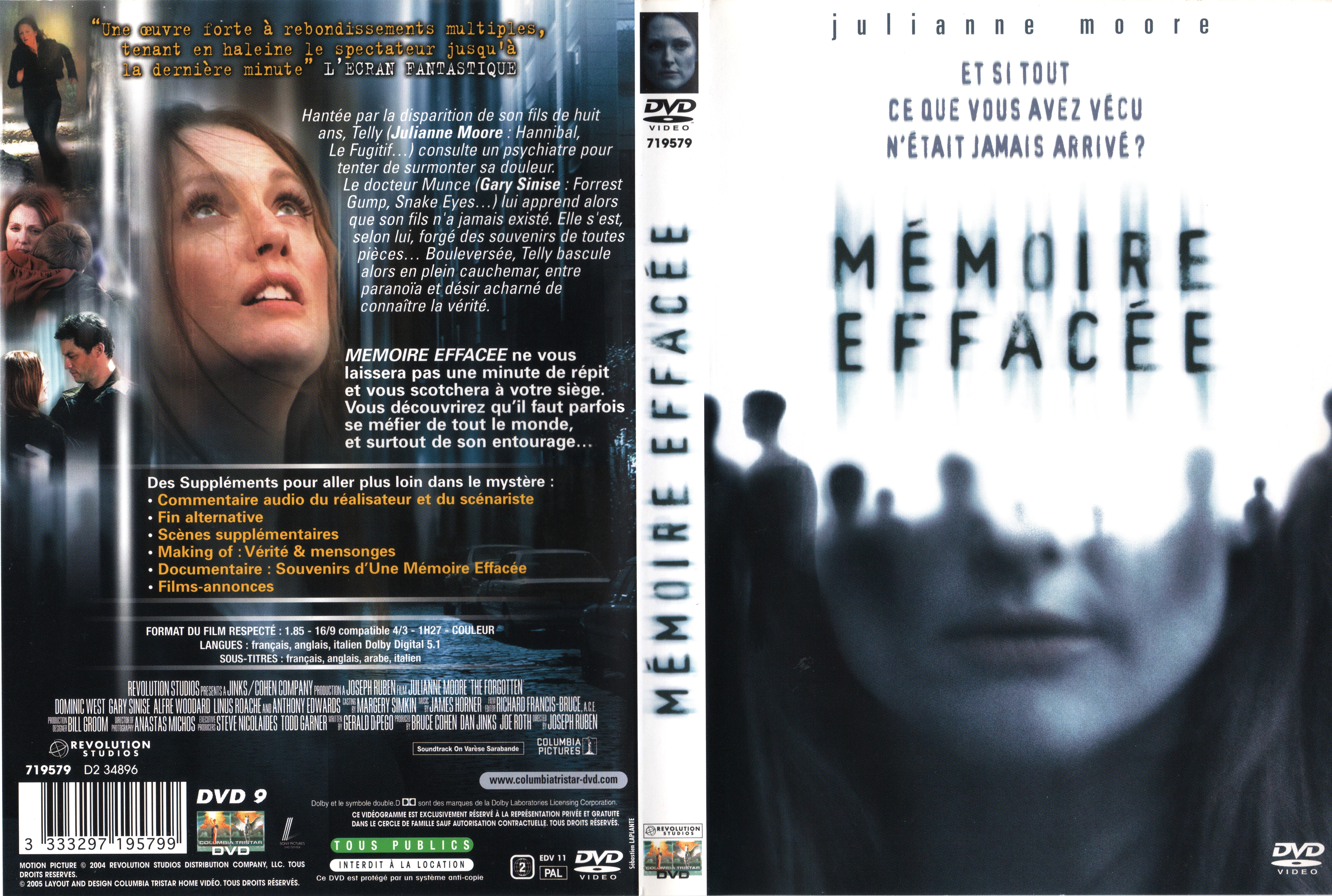 Jaquette DVD Mmoire efface v2