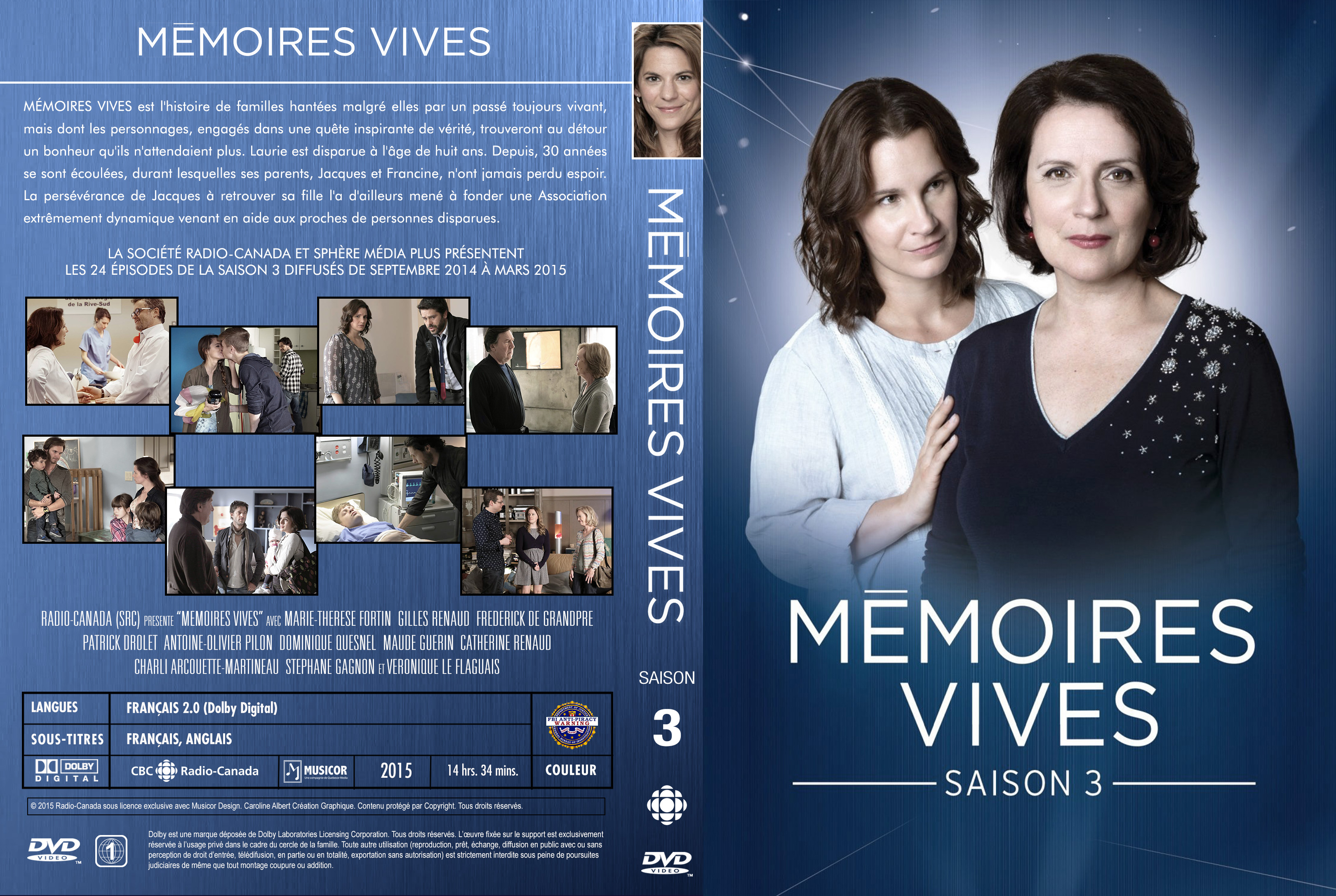 Jaquette DVD Memoires Vives Saison 3 custom