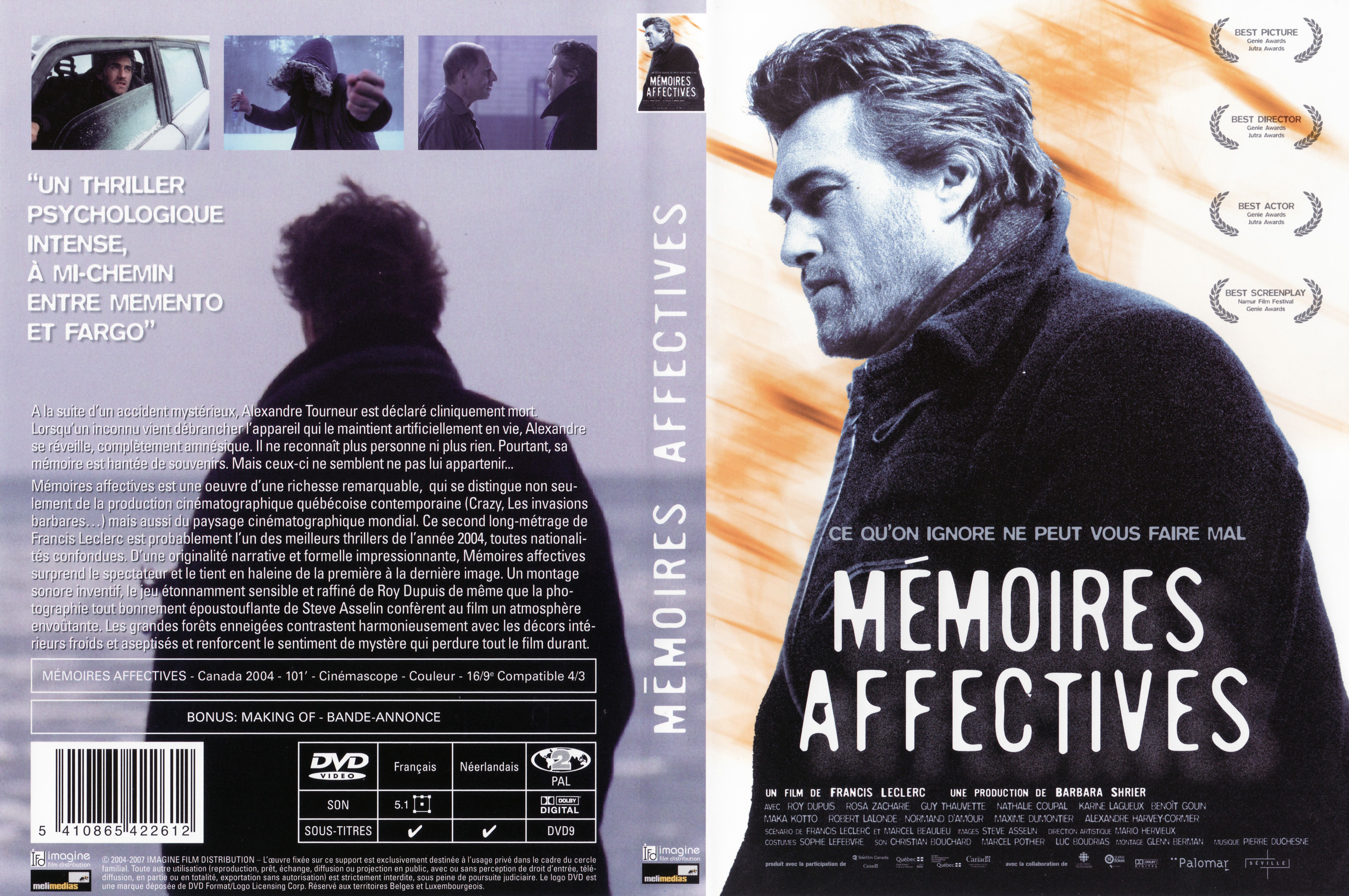 Jaquette DVD Memoires affectives