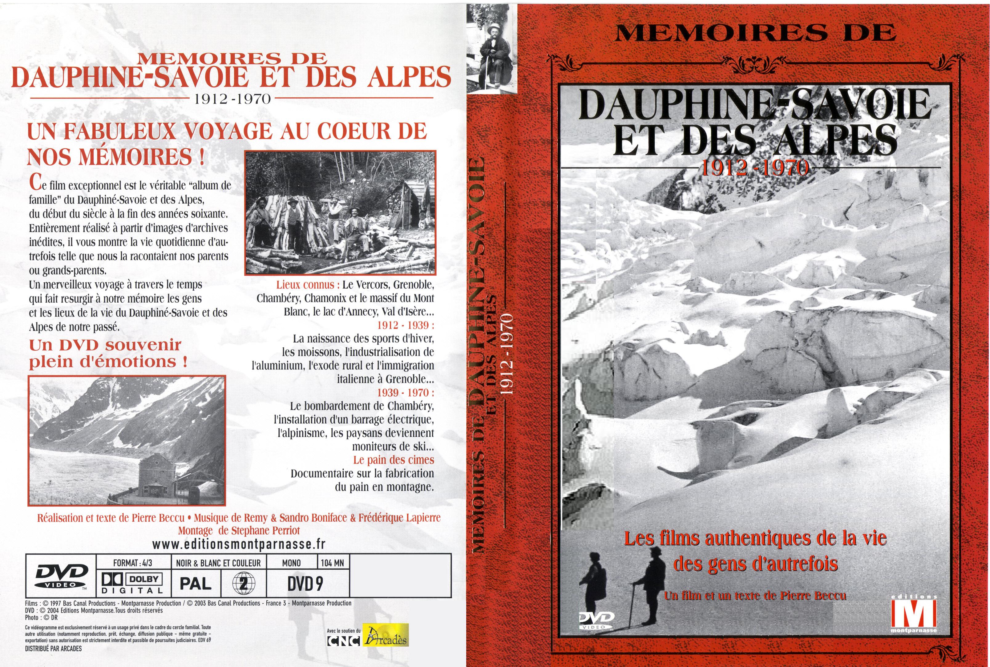 Jaquette DVD Mmoires de Dauphin-Savoie et des Alpes 1912-1970