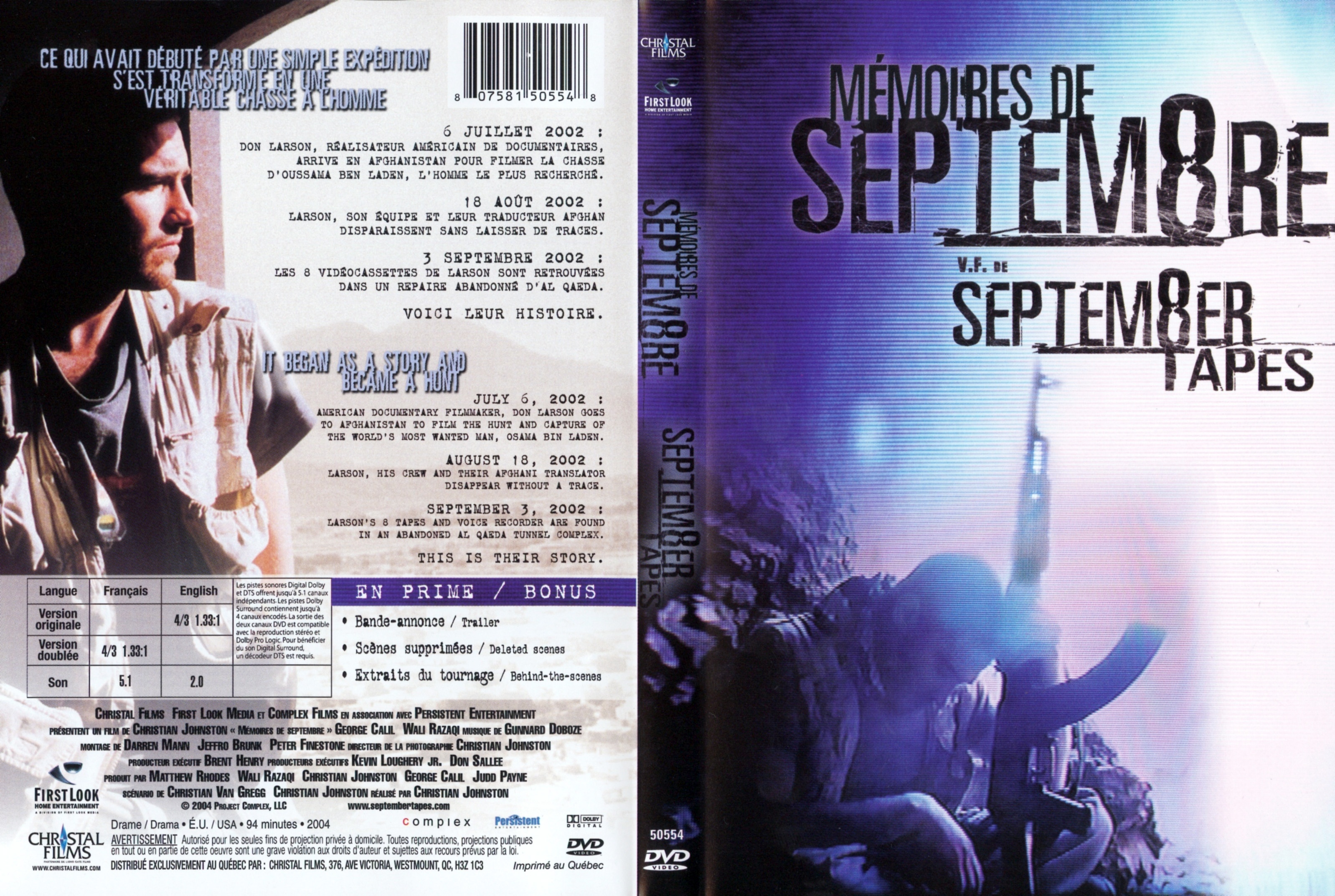 Jaquette DVD Mmoires de septembre v2