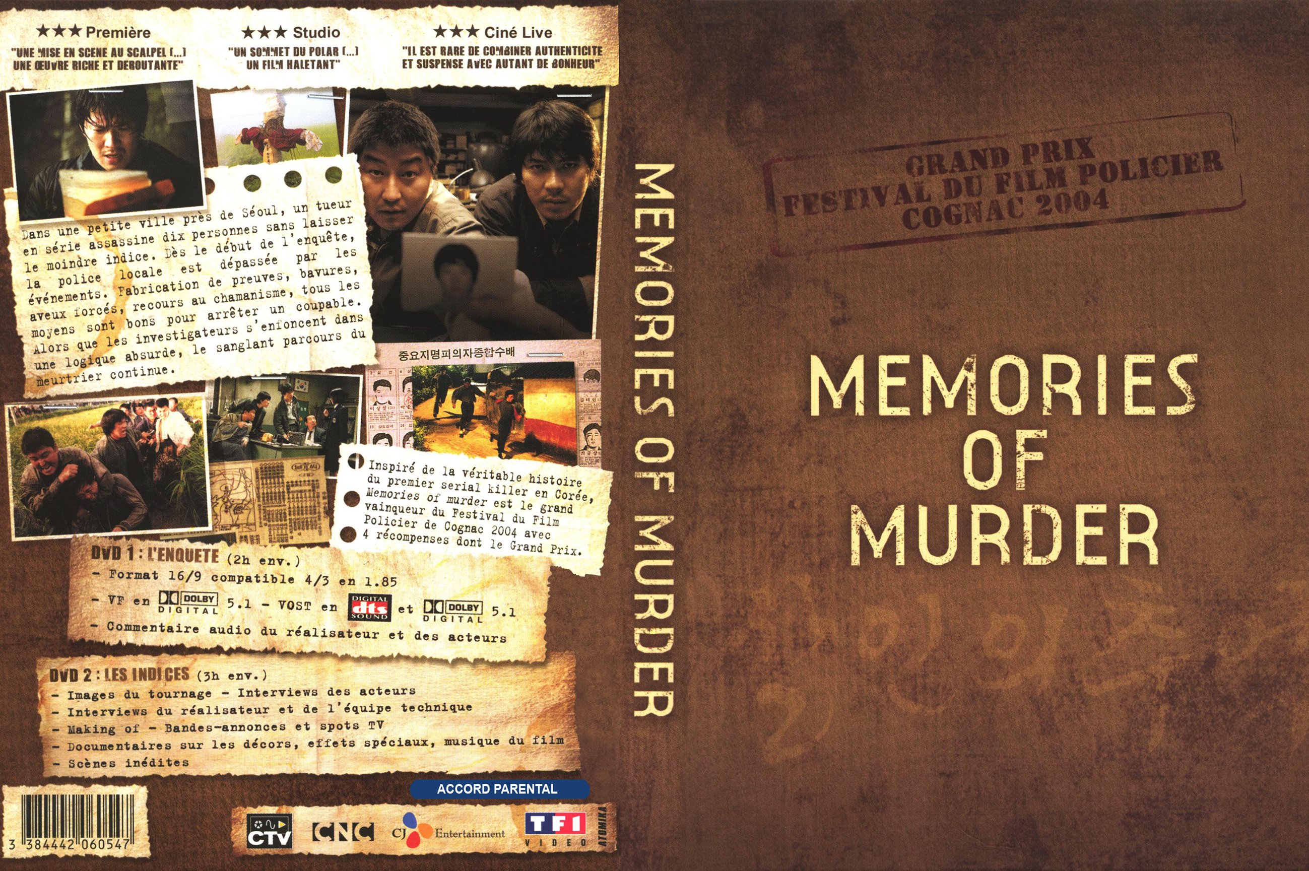 Jaquette DVD Memories of murder