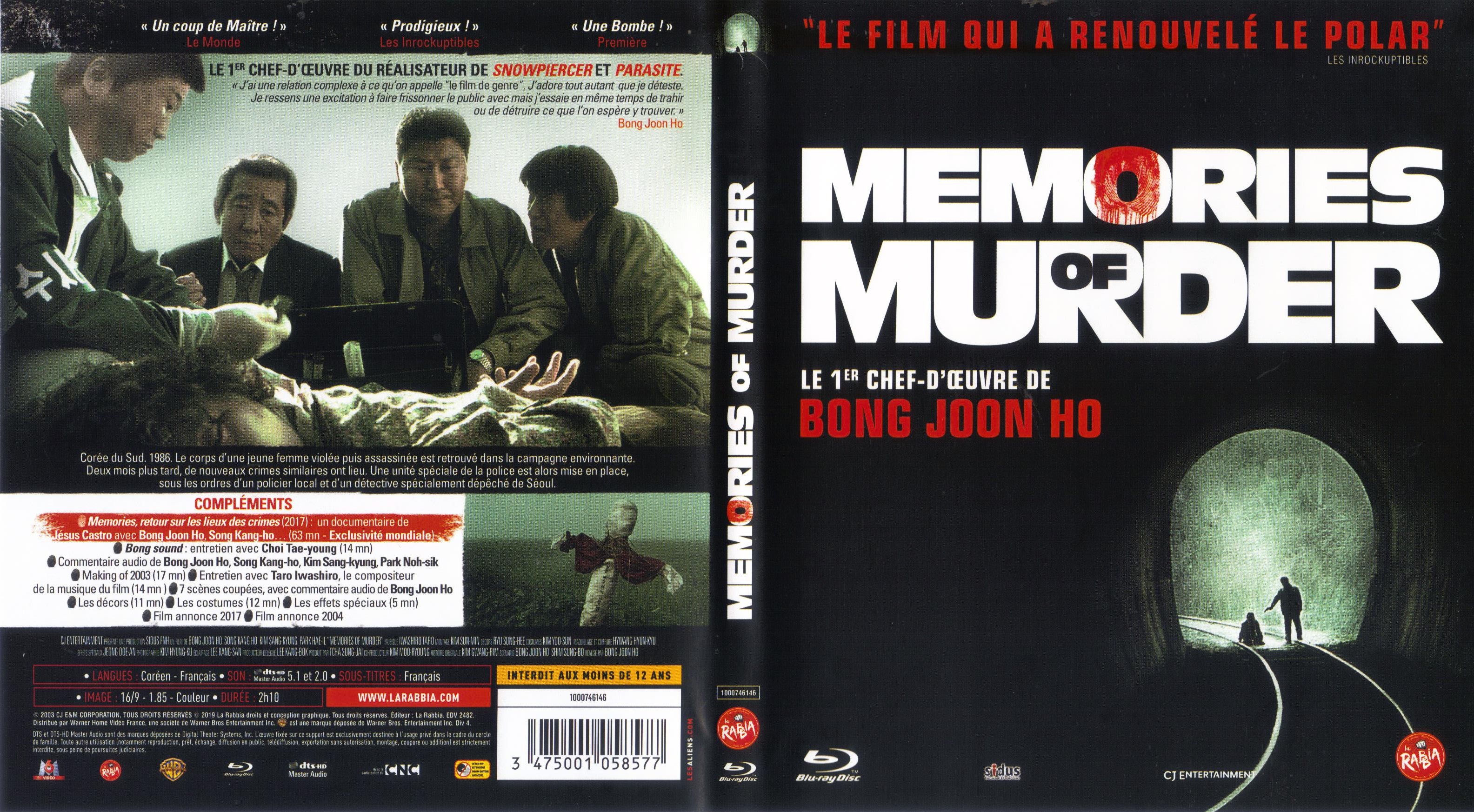 Jaquette DVD Memories of murder (BLU-RAY)