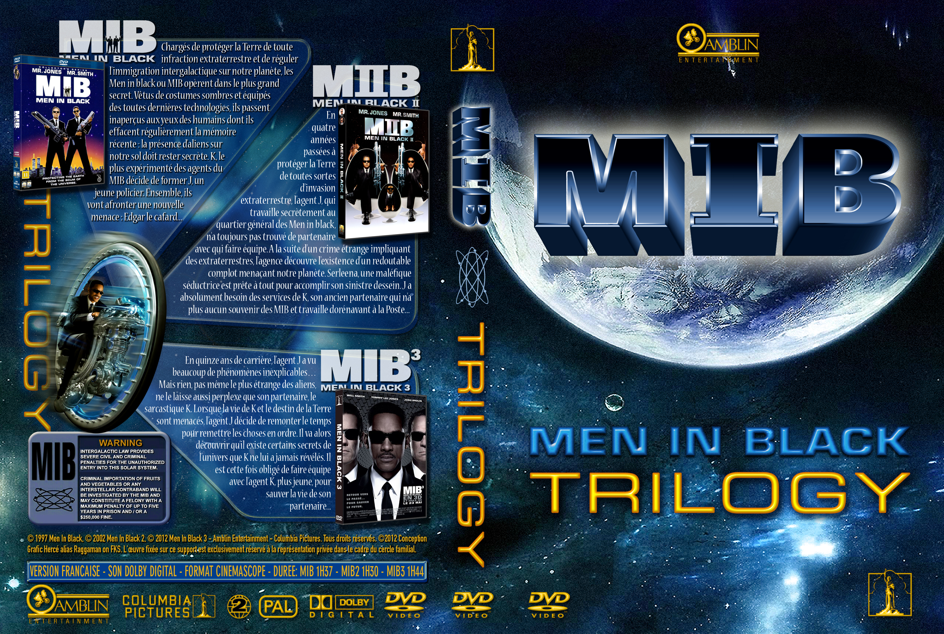 Jaquette DVD Men In Black Trilogie custom