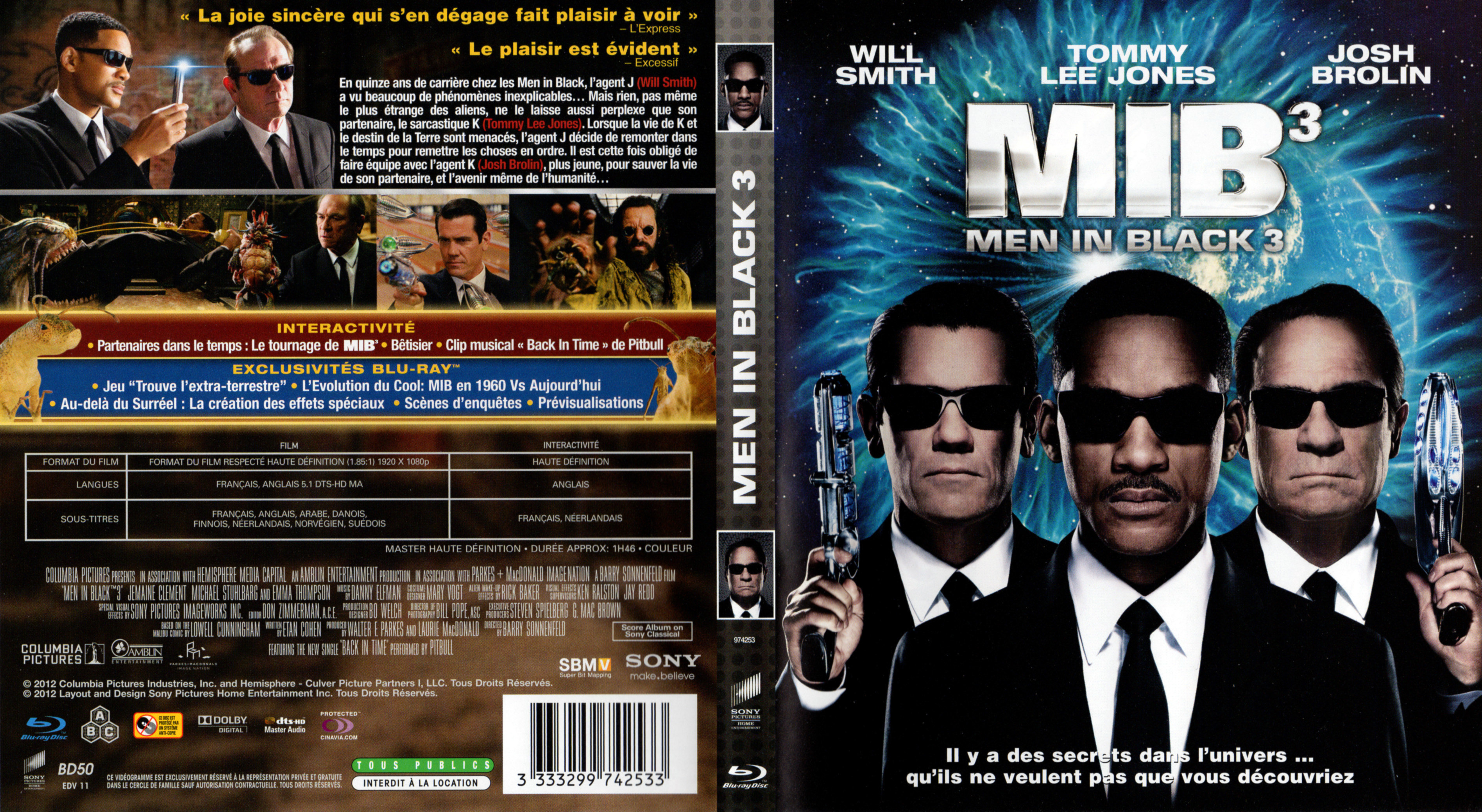 Jaquette DVD Men in black 3 (BLU-RAY)