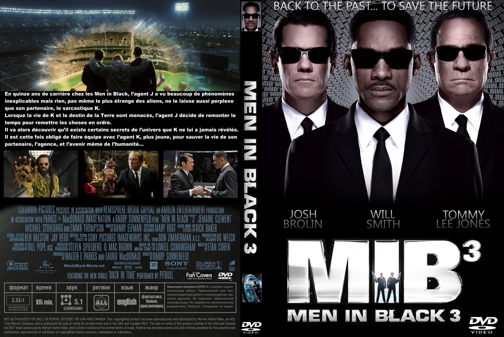 Jaquette DVD Men in black 3 custom