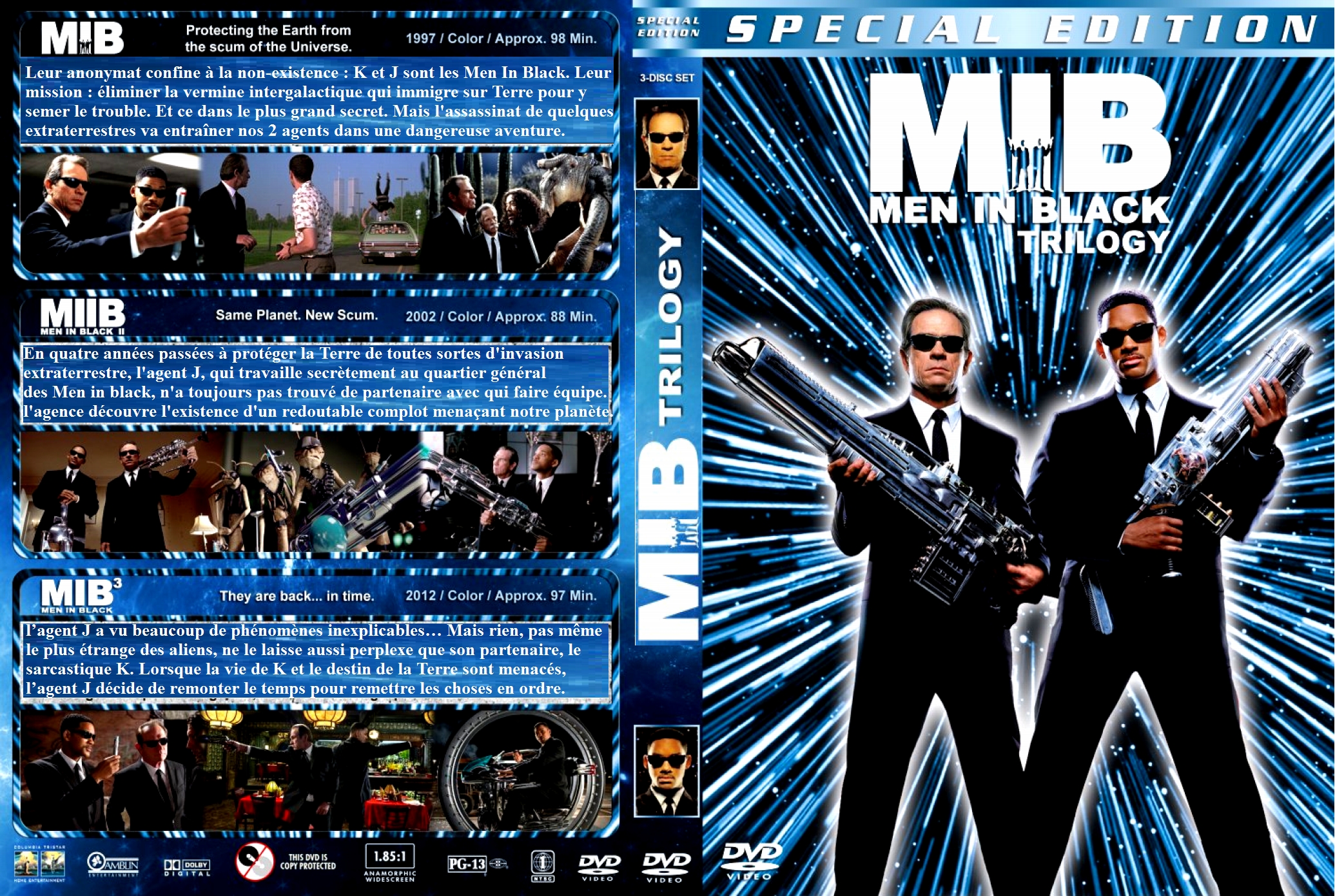 Jaquette DVD Men in black Trilogie custom