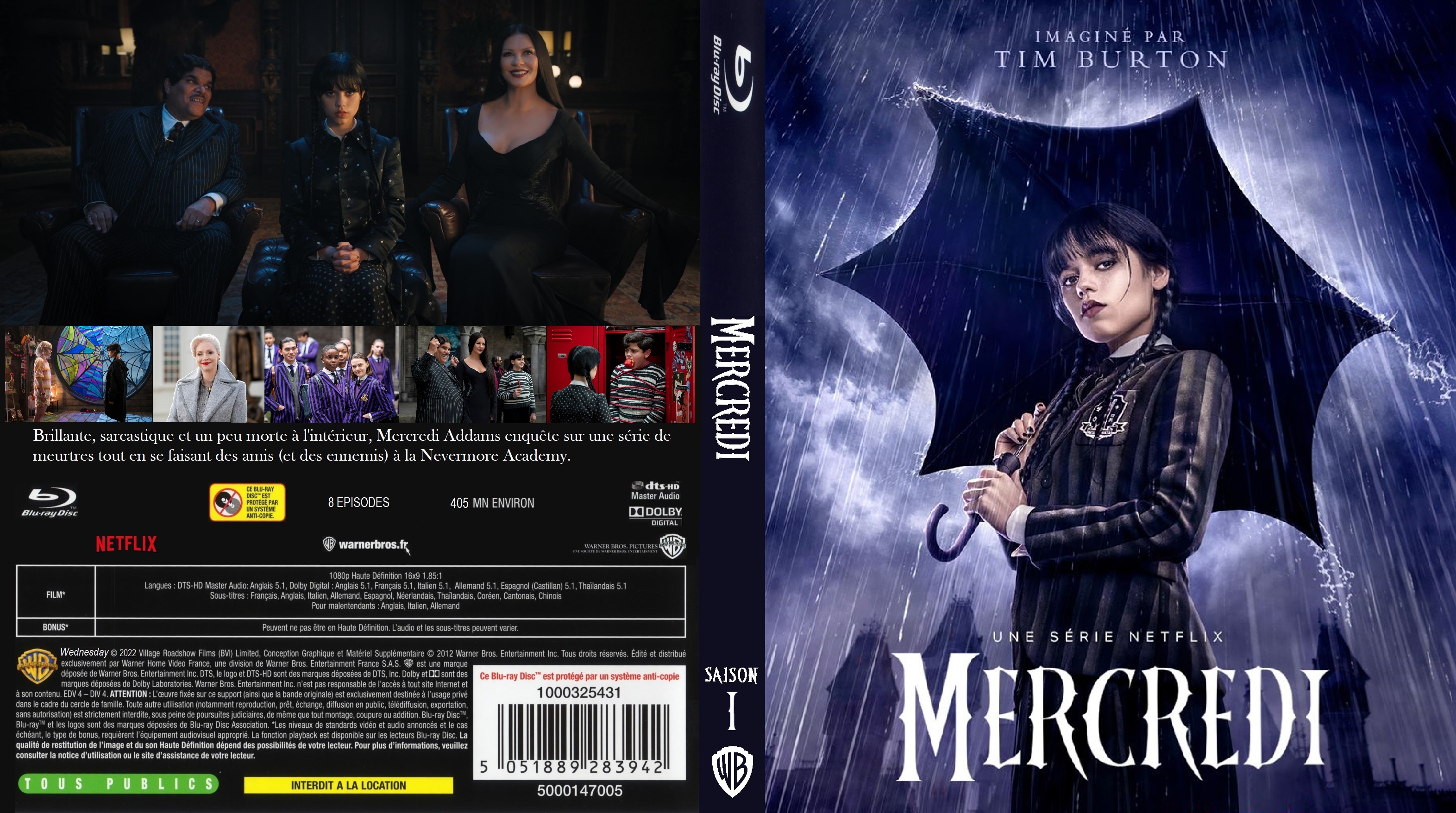 Jaquette DVD Mercredi saison 1  BLU RAY custom