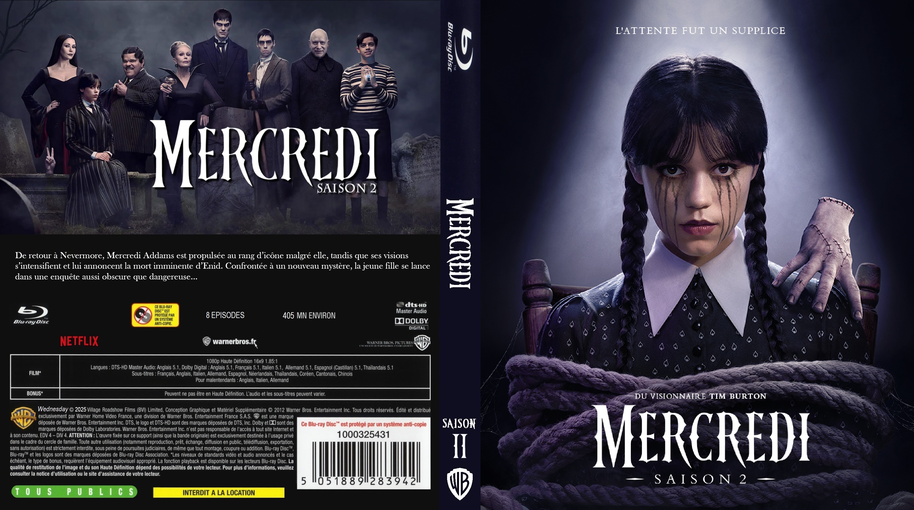 Jaquette DVD Mercredi saison 2 custom (BLU-RAY)