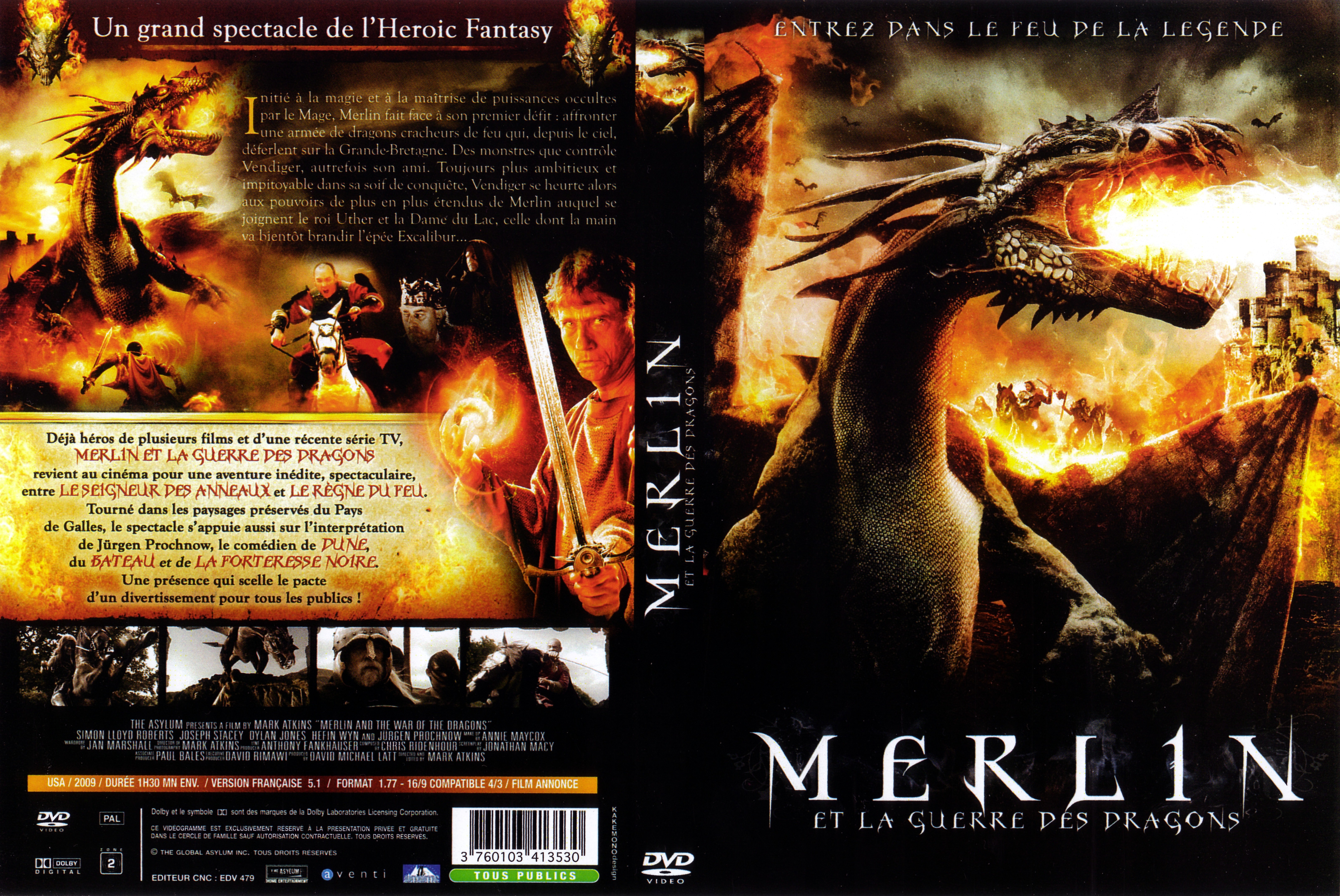 Jaquette DVD Merlin et la guerre des dragons