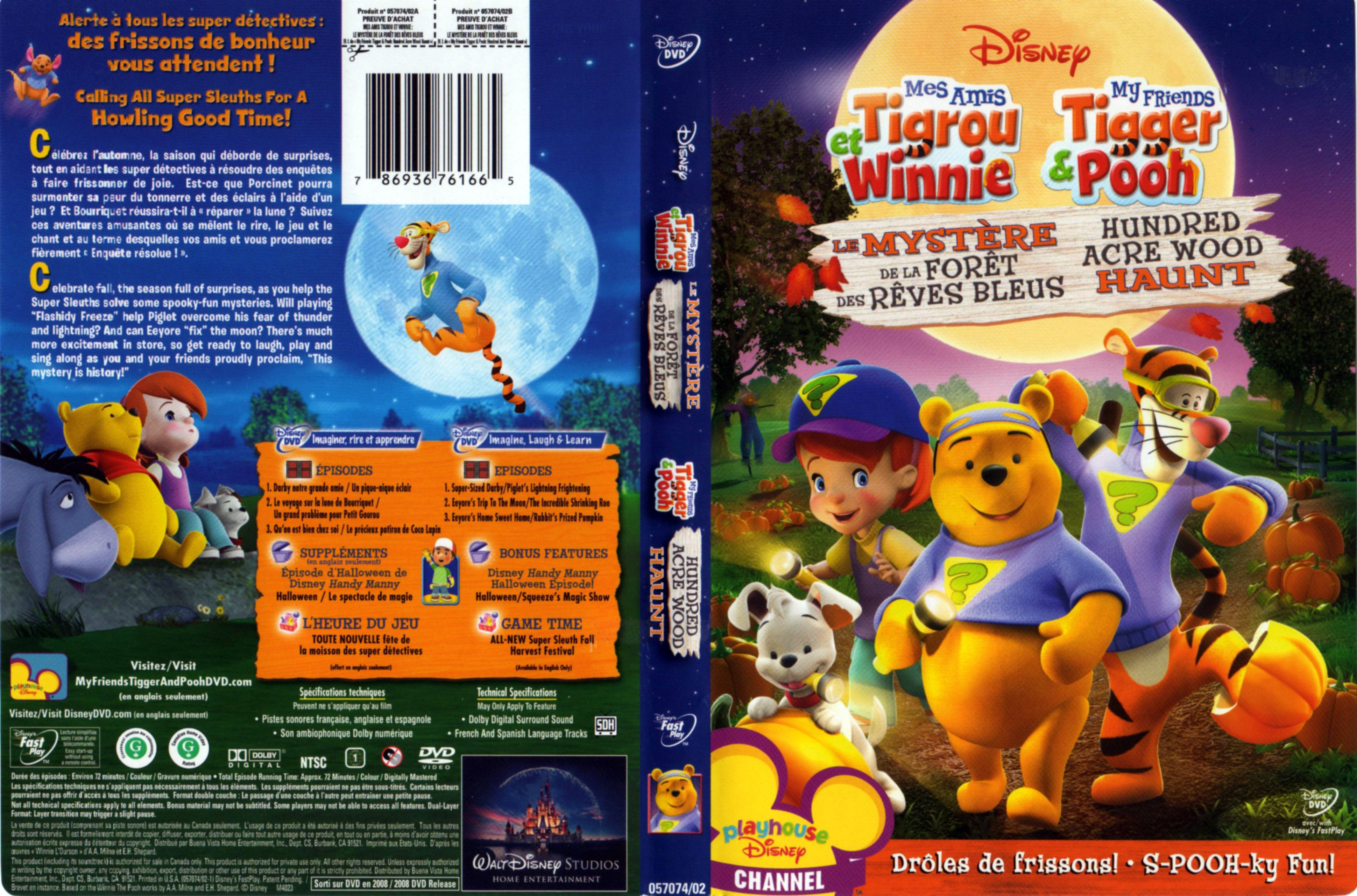 Jaquette DVD Mes amis Tigrou et Winnie Le mystere de la foret des reves bleus